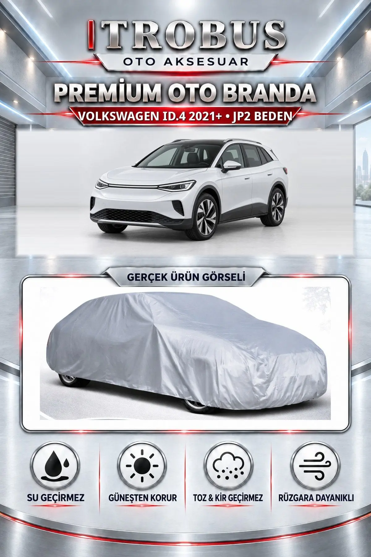 Volkswagen ID.4 2020 ve Sonrası Uyumlu Premium Oto Branda – JP2 Beden