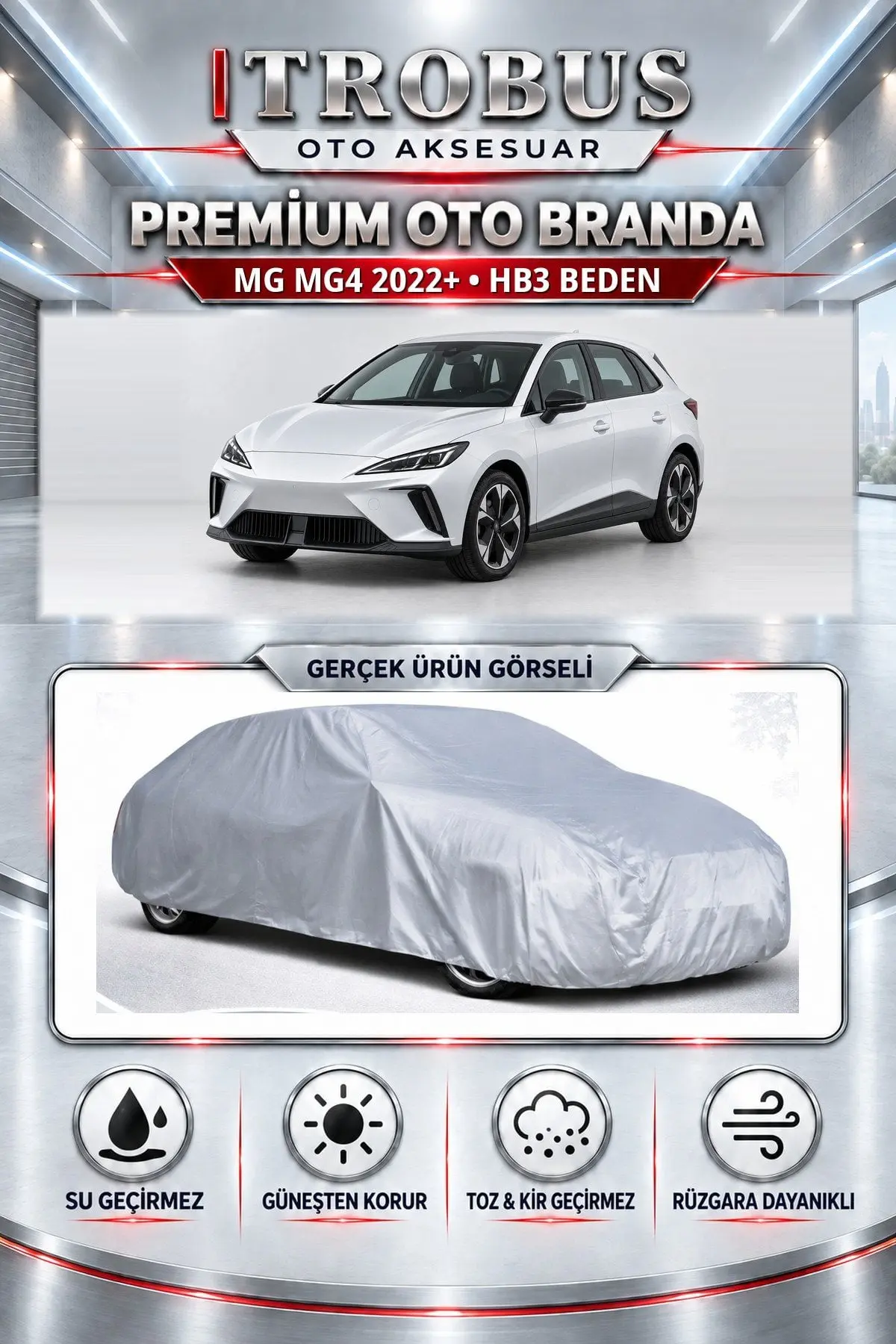 MG MG4 2022 ve Sonrası Uyumlu Premium Oto Branda – HB3 Beden