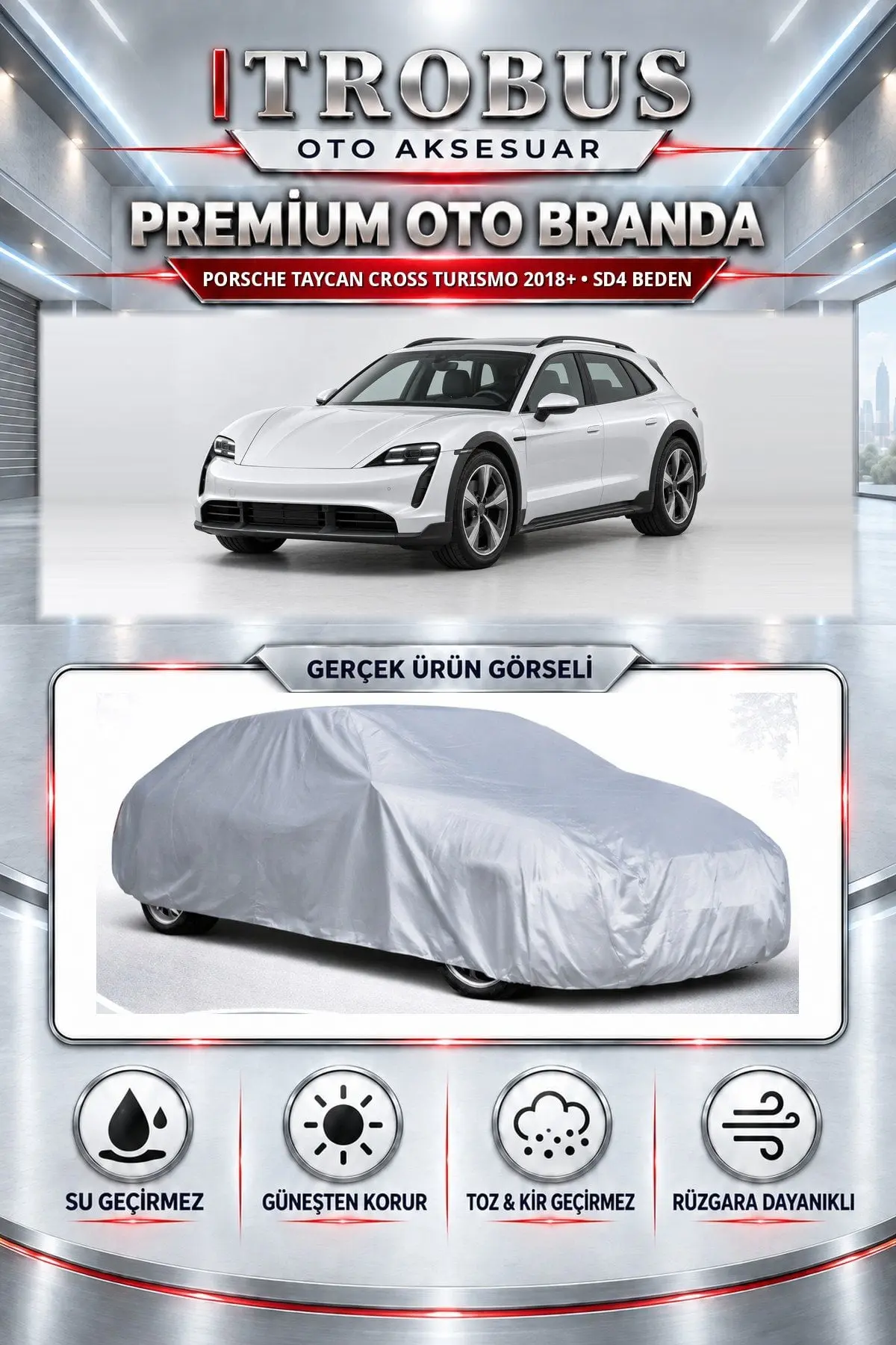 Porsche Taycan 2019 ve Sonrası Uyumlu Premium Oto Branda – SD4 Beden