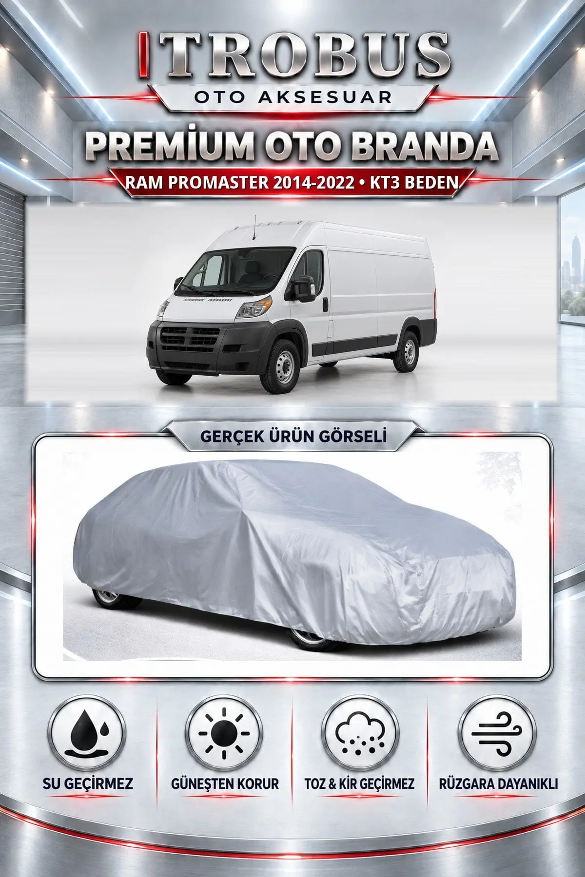 RAM Promaster City 2014 ve Sonrası Uyumlu Premium Oto Branda – KT3 Beden