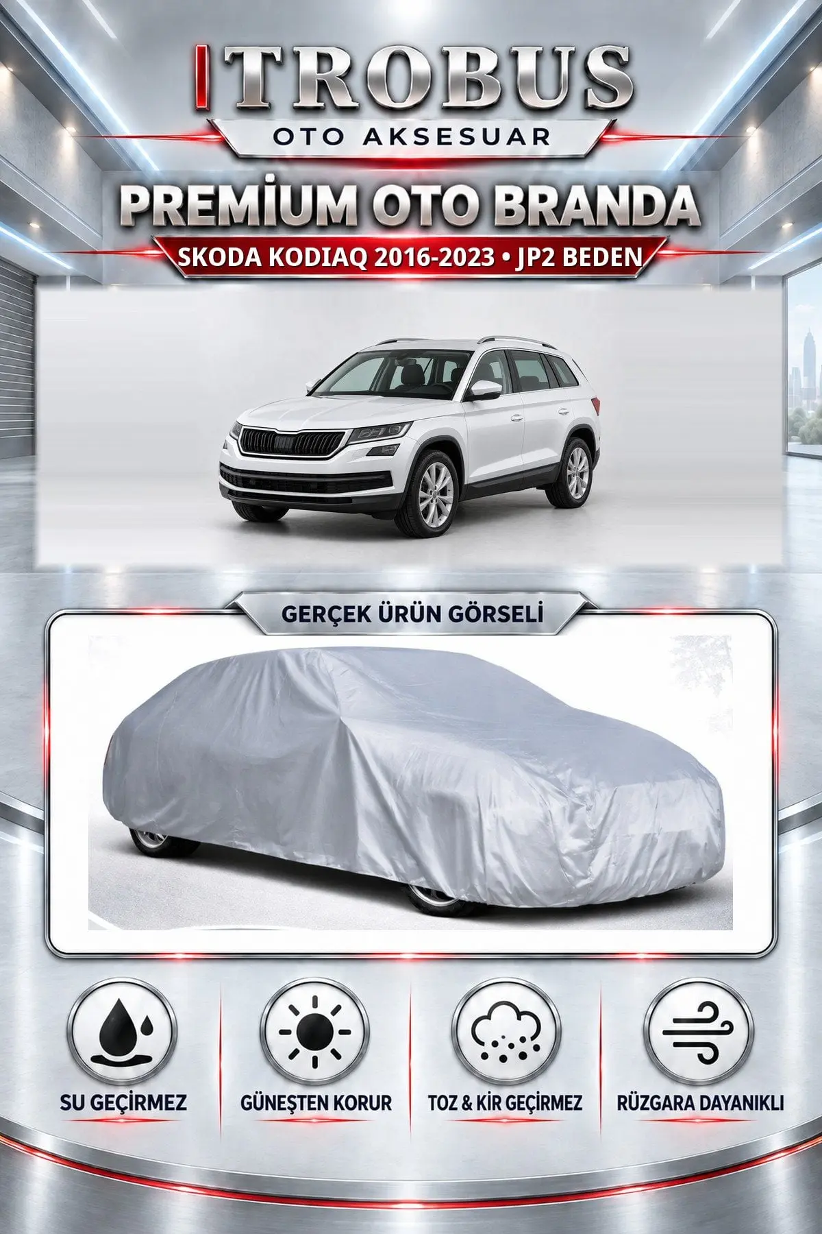 Skoda Kodiaq 2016 ve Sonrası Uyumlu Premium Oto Branda – JP2 Beden
