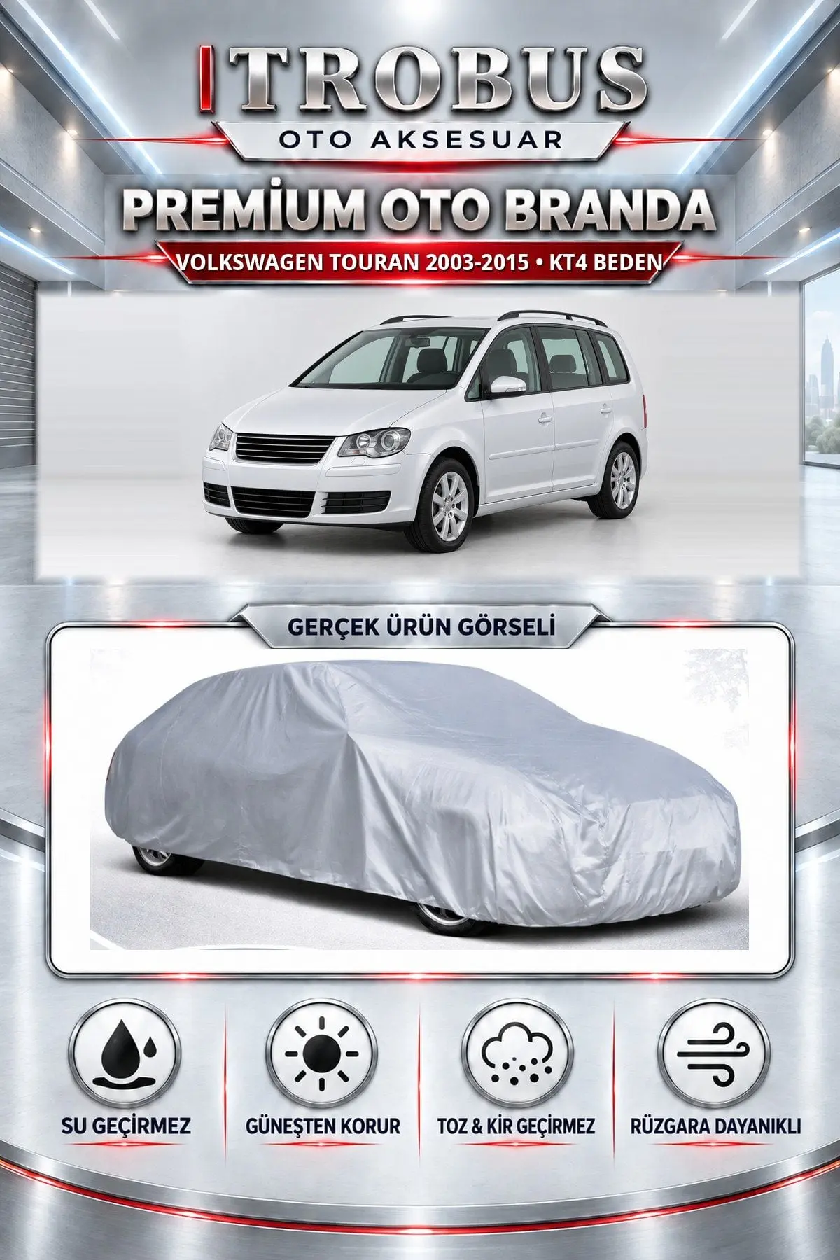 Volkswagen Touran 2003 ve Sonrası Uyumlu Premium Oto Branda – KT4 Beden