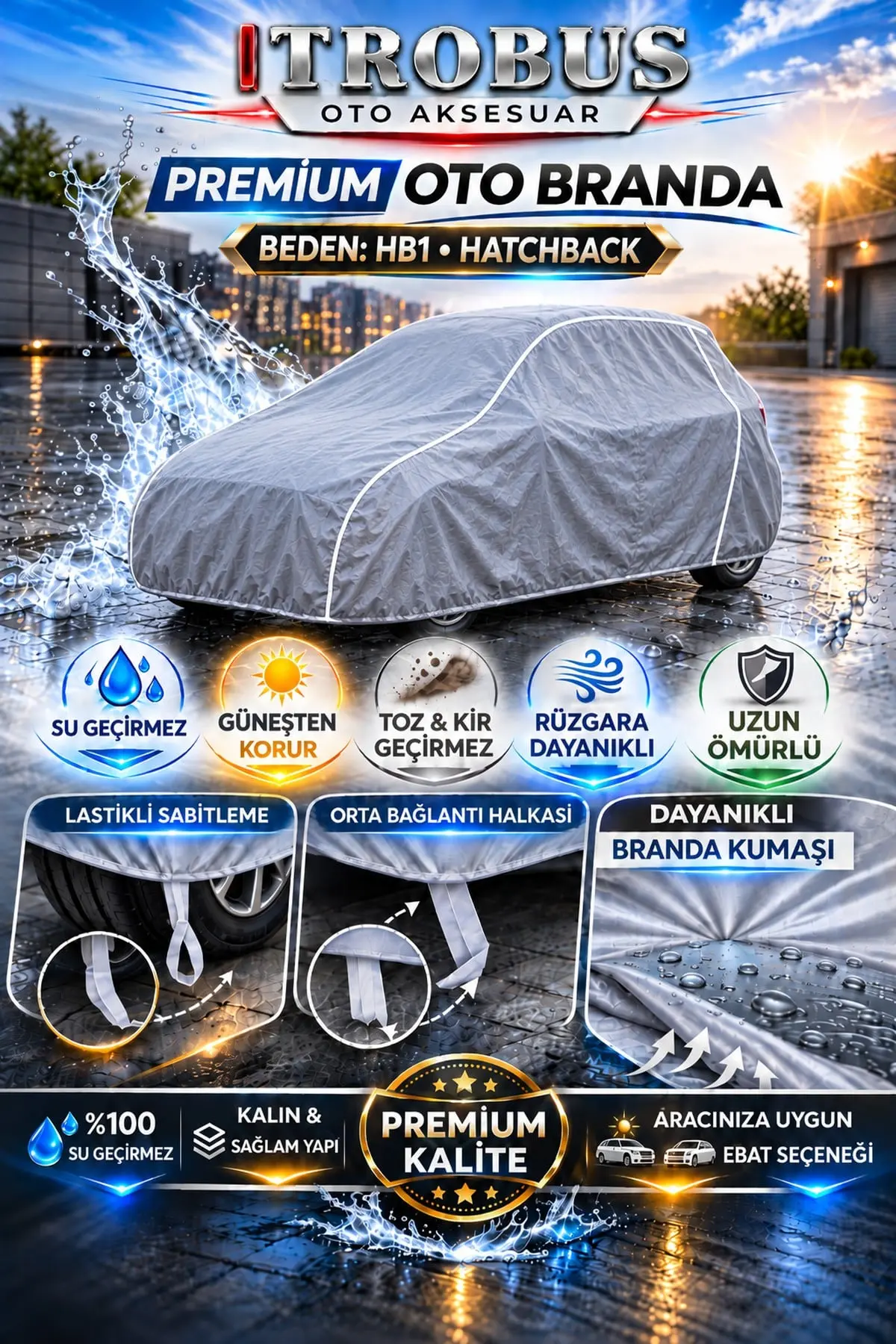 Premium Oto Branda HB1 Beden – Hatchback Araçlar İçin