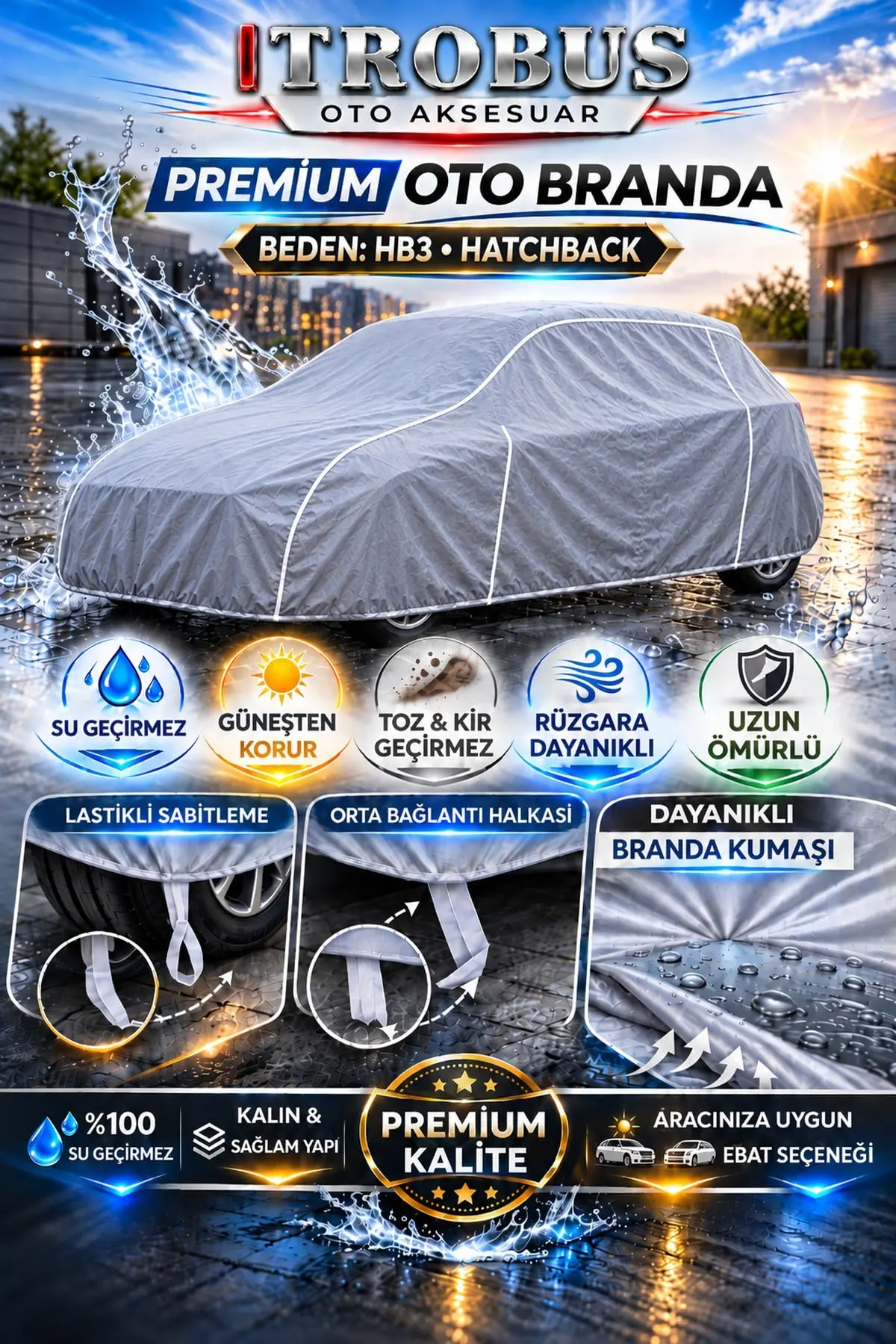 Premium Oto Branda HB3 Beden – Hatchback Araçlar İçin