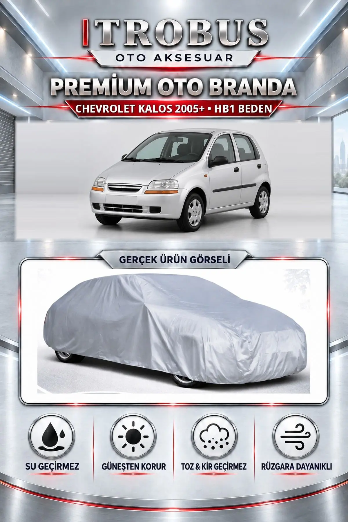 Chevrolet Kalos 2005 ve Sonrası Uyumlu Premium Oto Branda – HB1 Beden