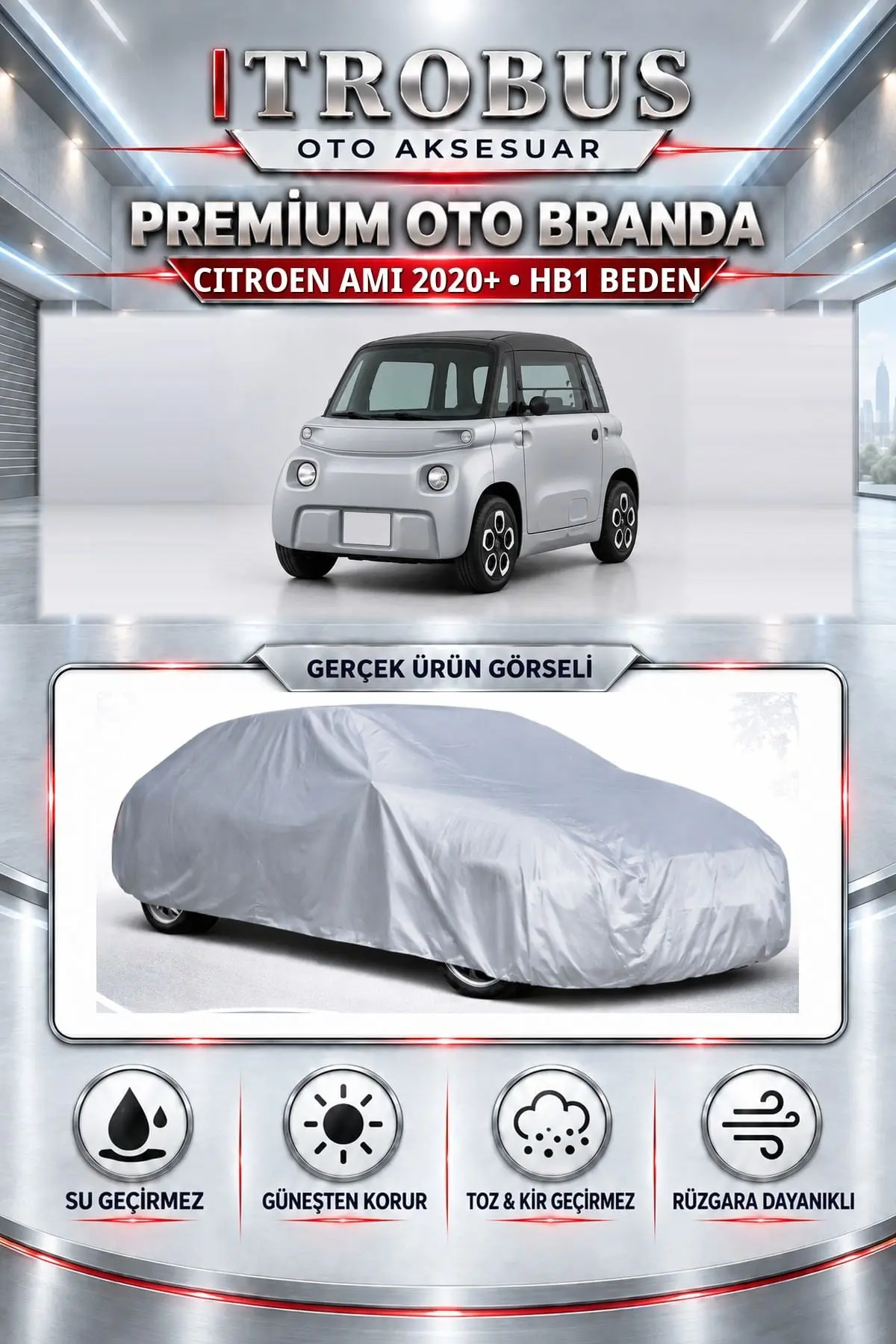 Citroen AMI 2020 ve Sonrası Uyumlu Premium Oto Branda – HB1 Beden