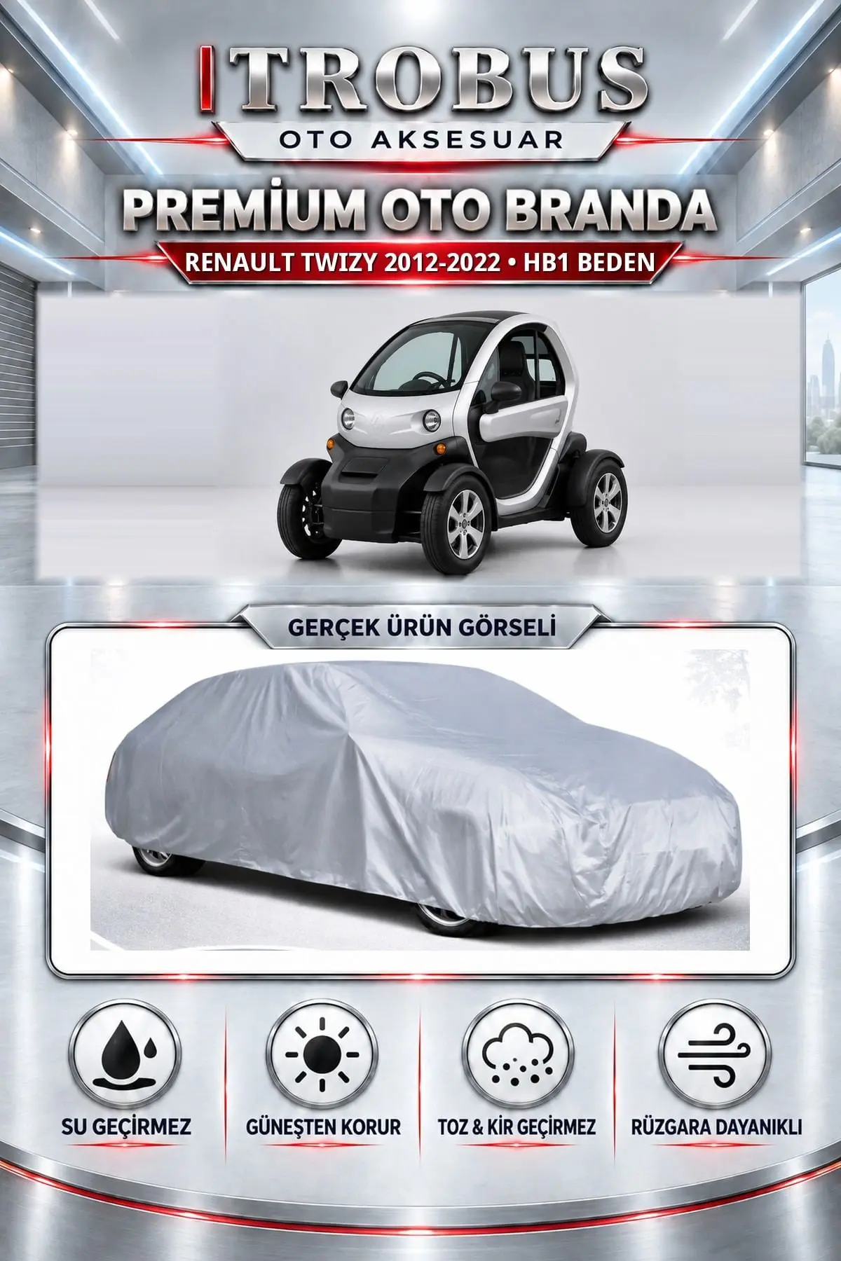 Renault Twizy 2012-2022 Uyumlu Premium Oto Branda – HB1 Beden