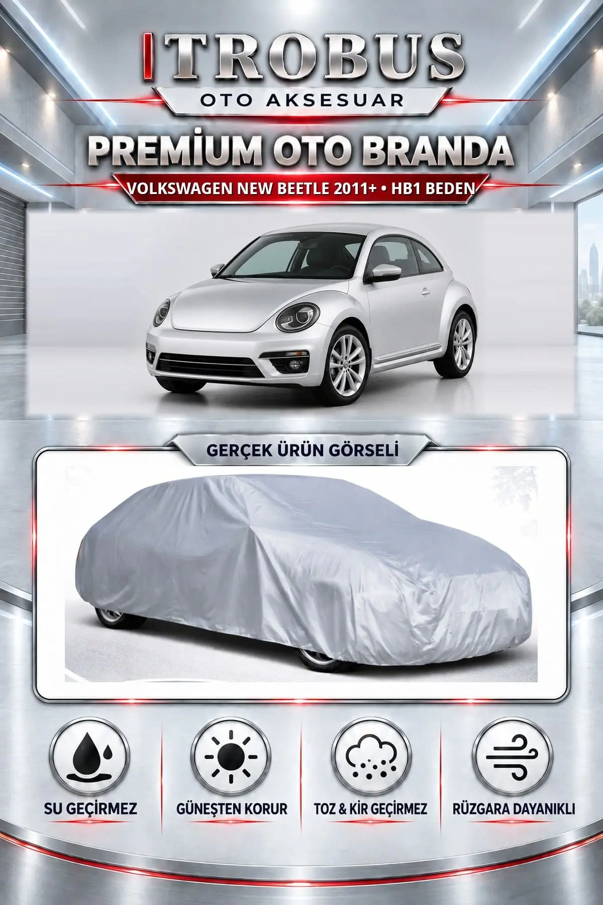 Volkswagen NEW Beetle 2011 ve Sonrası Uyumlu Premium Oto Branda – HB1 Beden