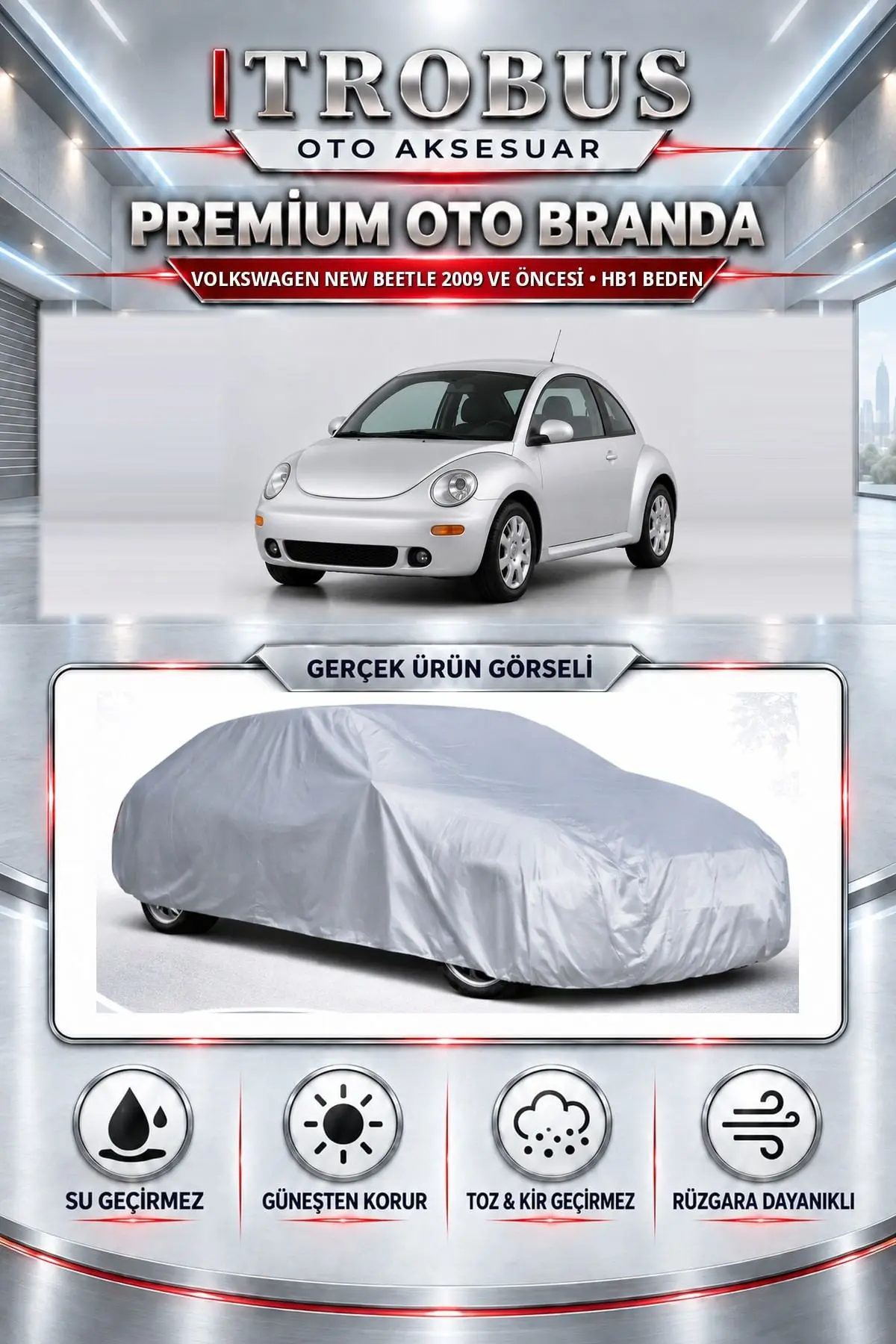 Volkswagen NEW Beetle 2009 ve Öncesi Uyumlu Premium Oto Branda – HB1 Beden