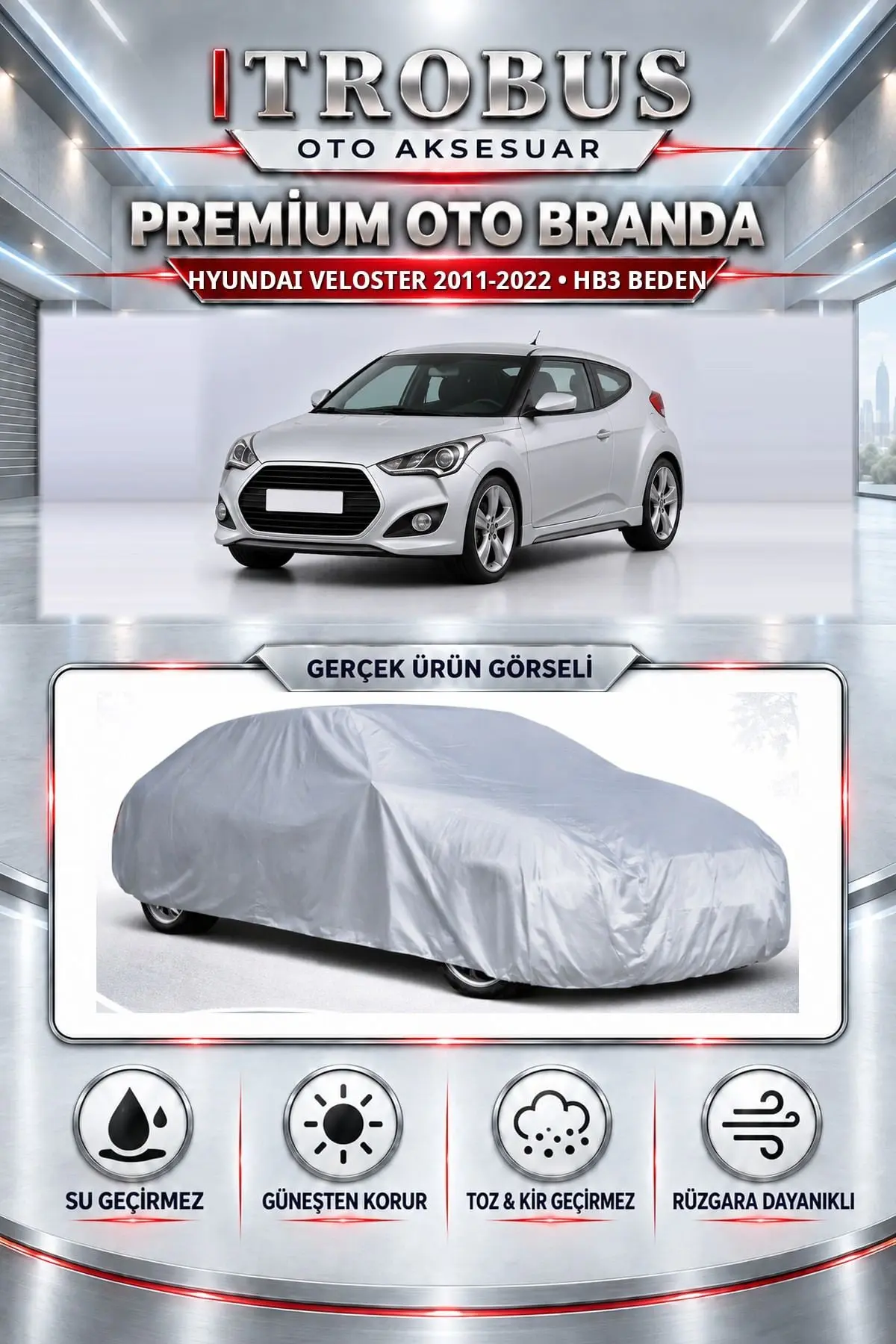 Hyundai Veloster 2011-2022 Uyumlu Premium Oto Branda – HB3 Beden