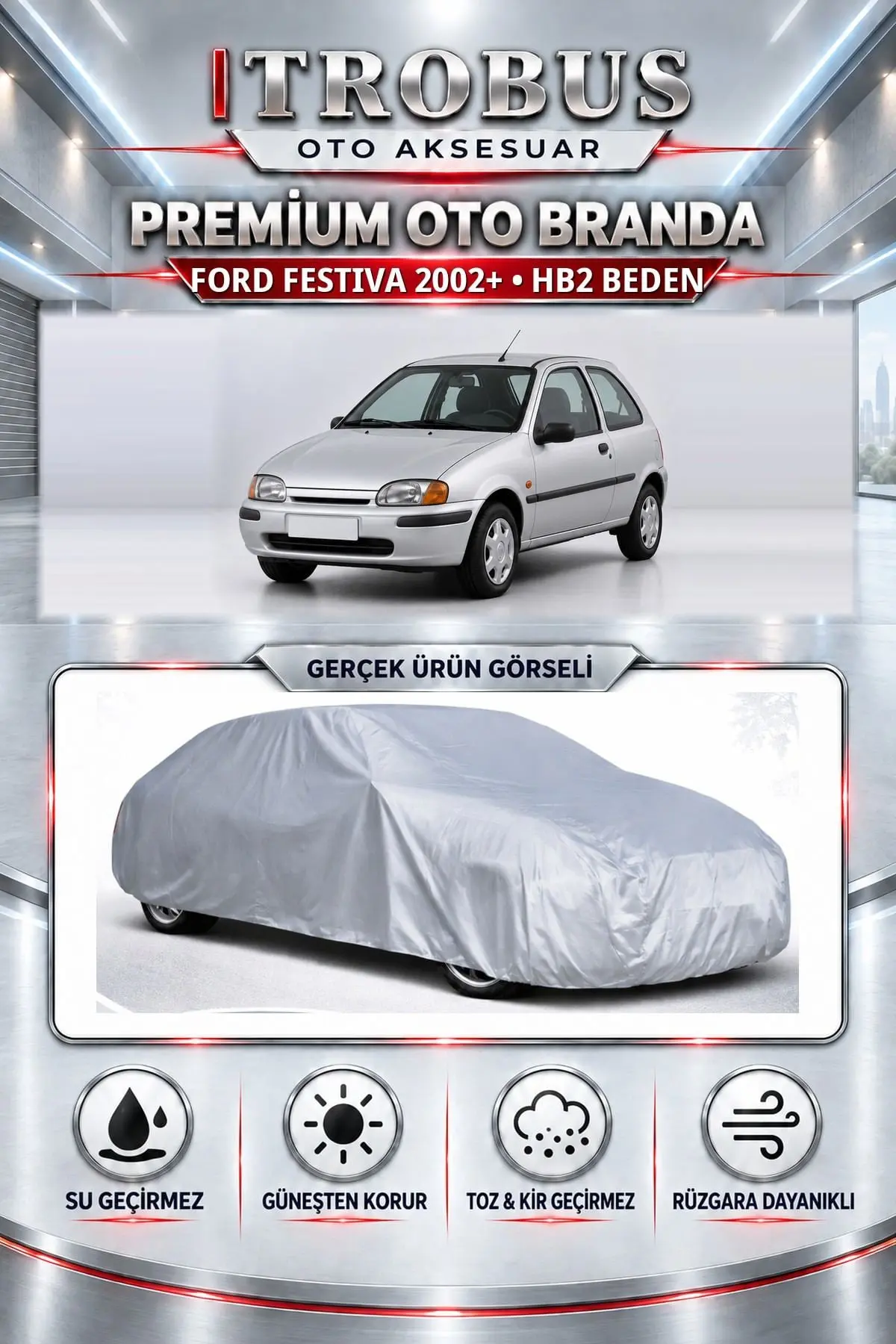 Ford Festiva 2002 ve Sonrası Uyumlu Premium Oto Branda – HB2 Beden