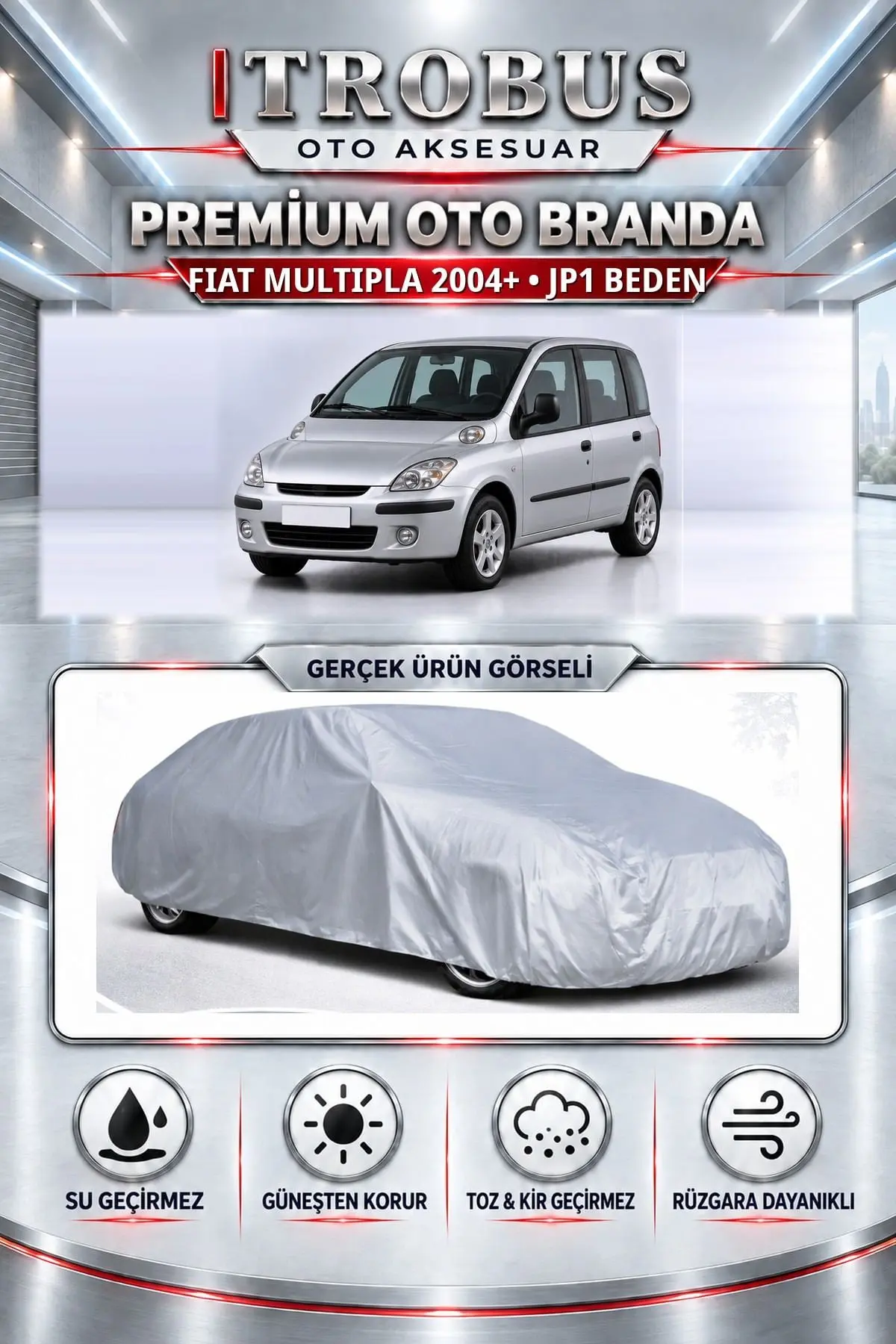 Fiat Multipla 2004 ve Sonrası Uyumlu Premium Oto Branda – JP1 Beden