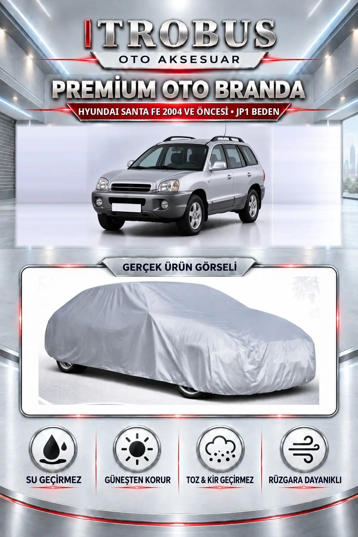 Hyundai Santa FE 2004 ve Öncesi Uyumlu Premium Oto Branda – JP1 Beden
