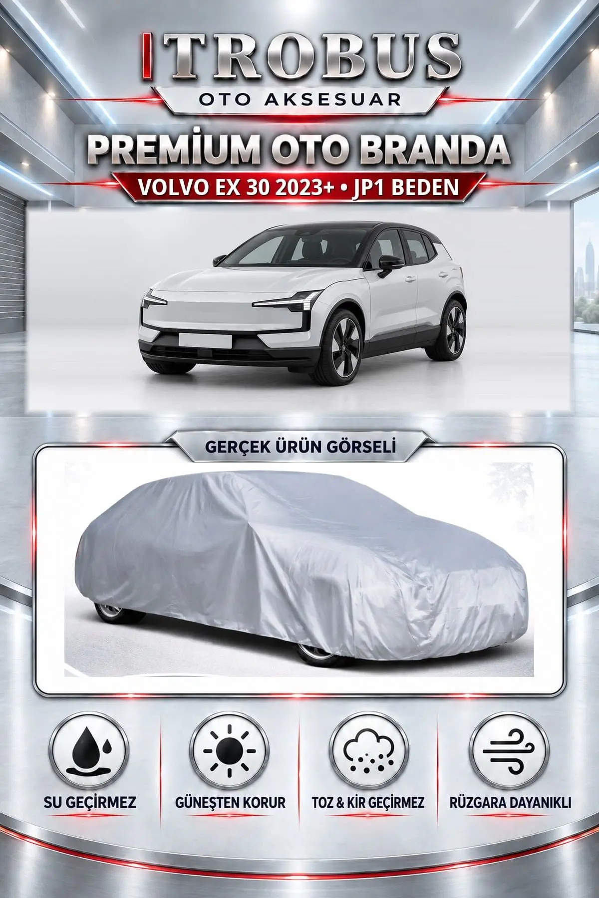 Volvo EX 30 2023 ve Sonrası Uyumlu Premium Oto Branda – JP1 Beden