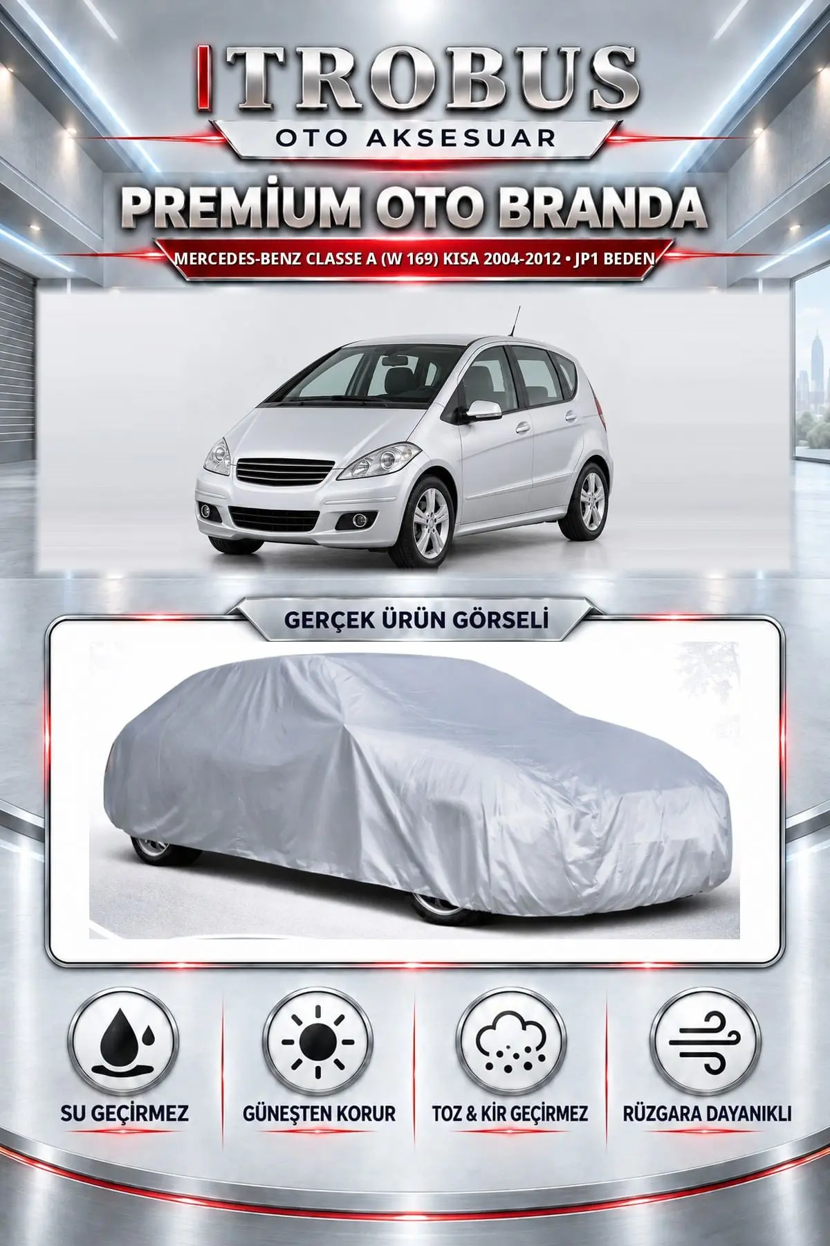 Mercedes-Benz Classe A (W 169) kısa 2004-2012 Uyumlu Premium Oto Branda – JP1 Beden