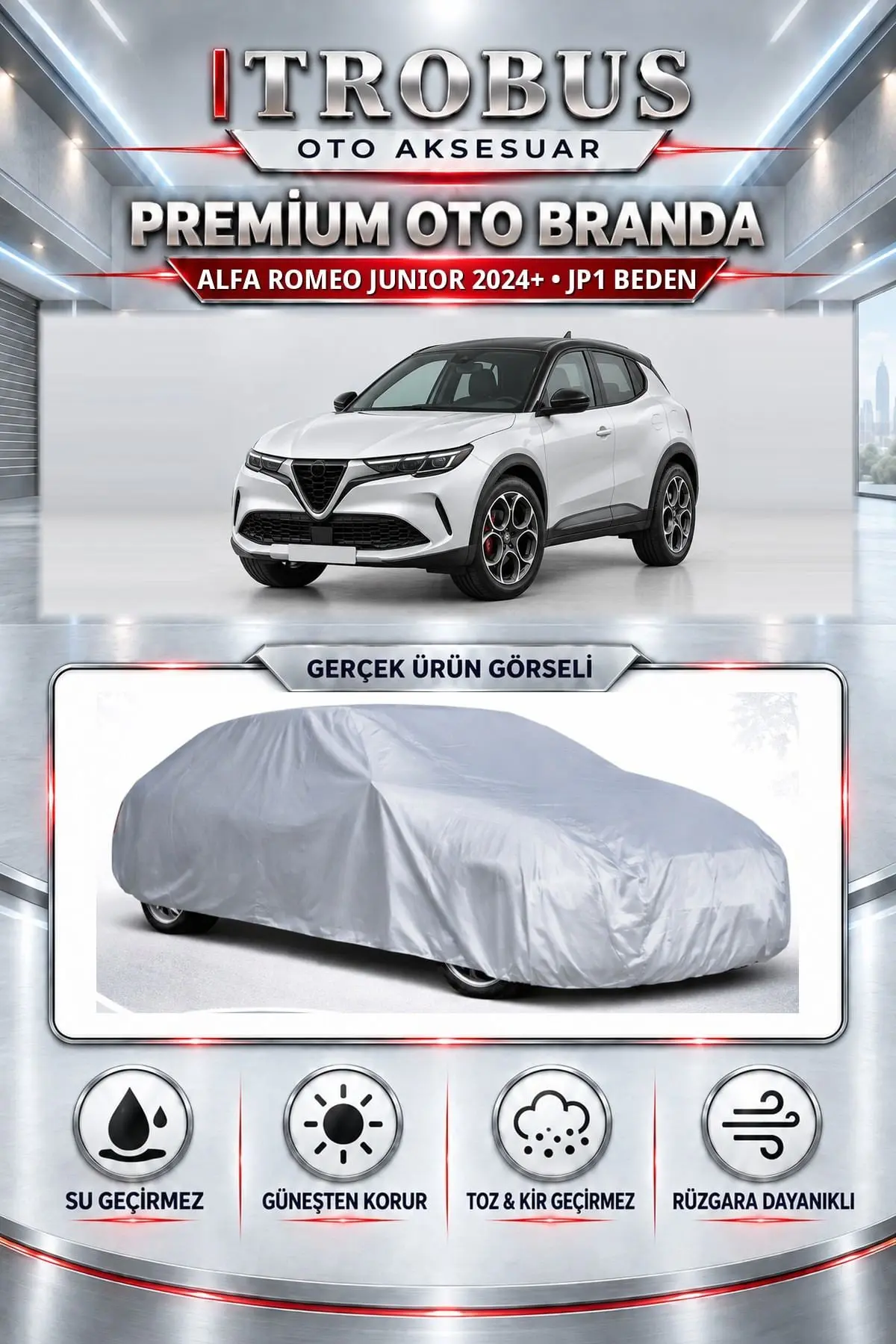 Alfa Romeo Junior 2024 ve Sonrası Uyumlu Premium Oto Branda – JP1 Beden