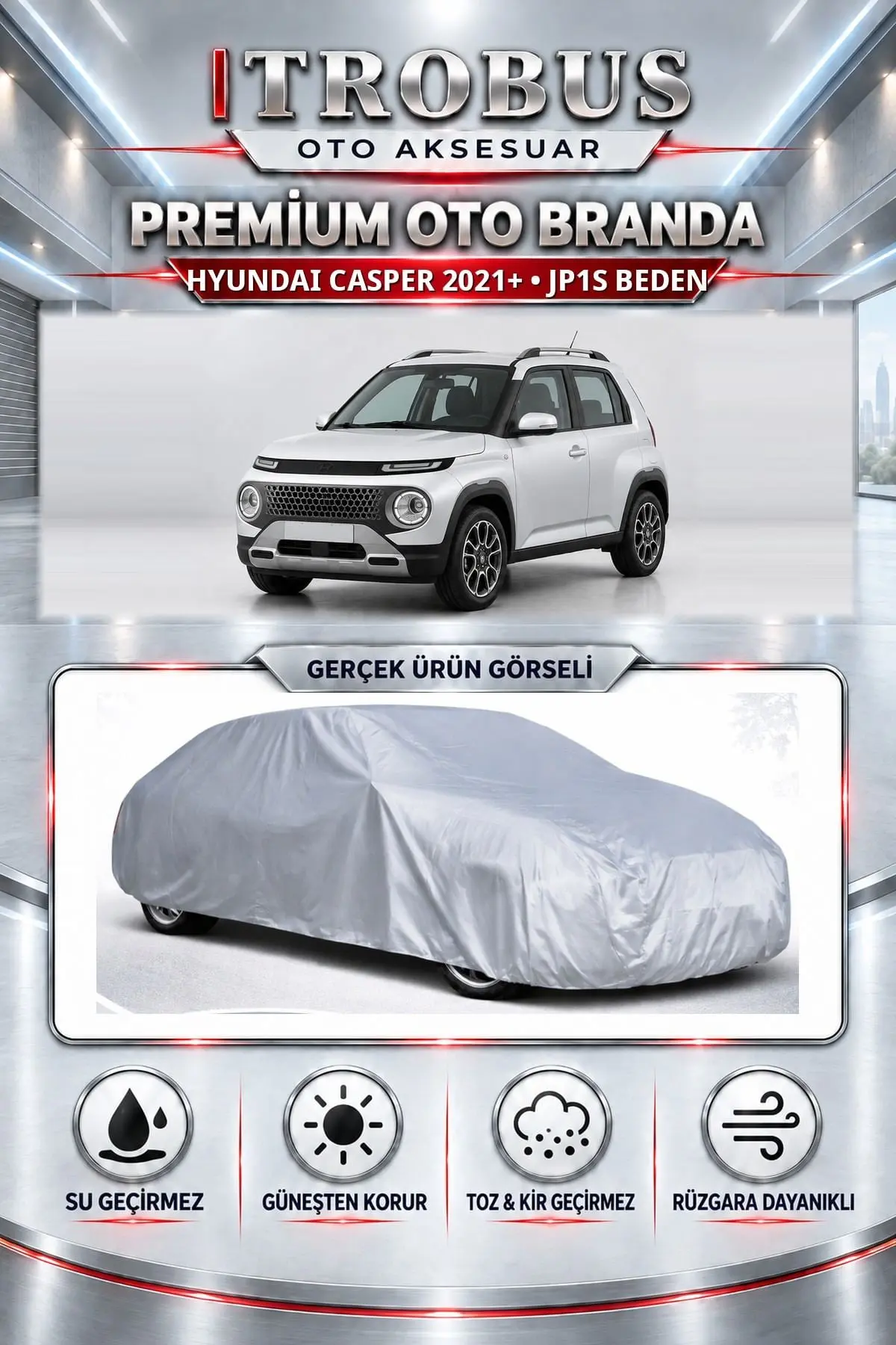 Hyundai Casper 2021 ve Sonrası Uyumlu Premium Oto Branda – JP1S Beden