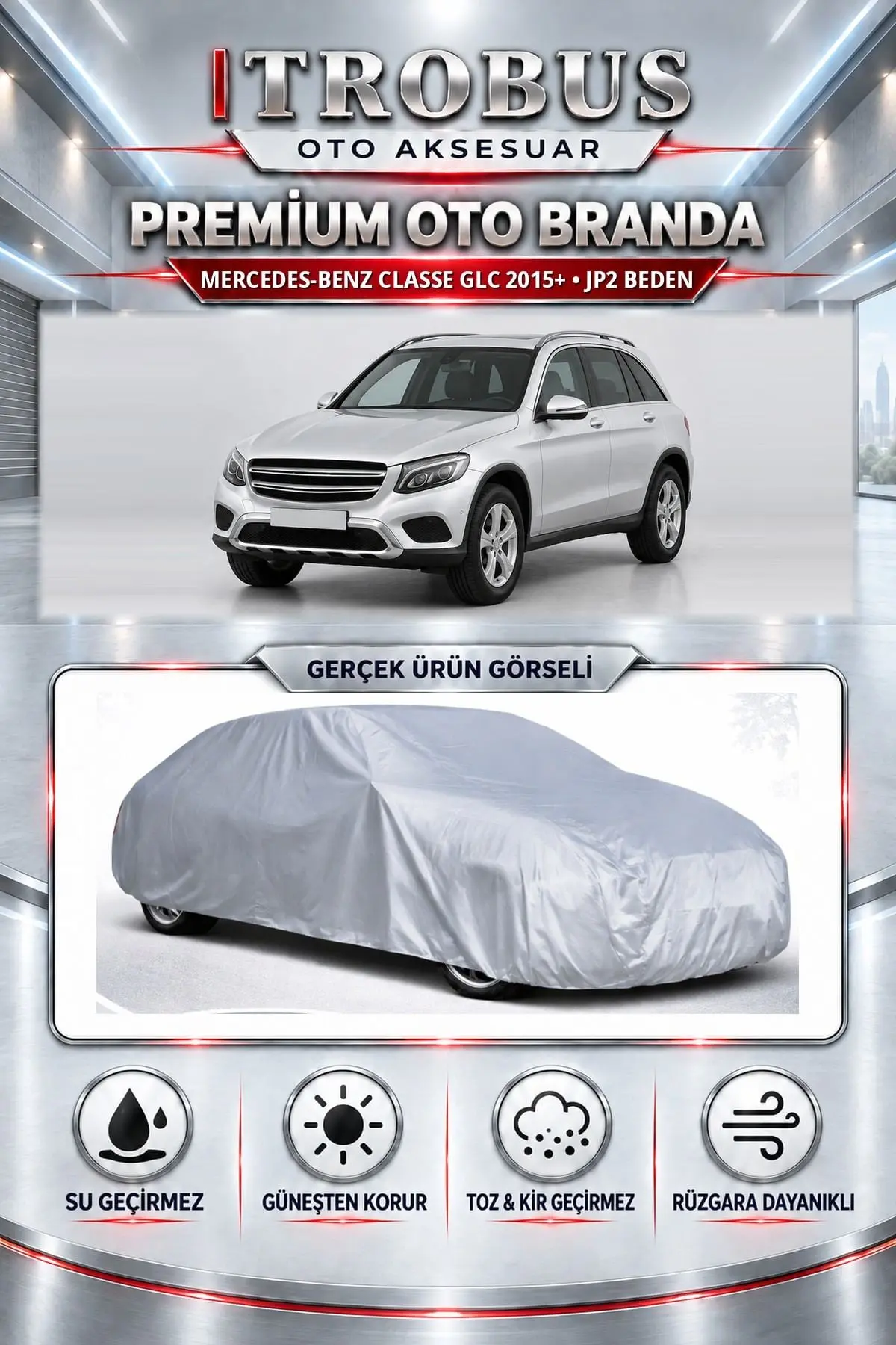 Mercedes-Benz Classe GLC 2015 ve Sonrası Uyumlu Premium Oto Branda – JP2 Beden