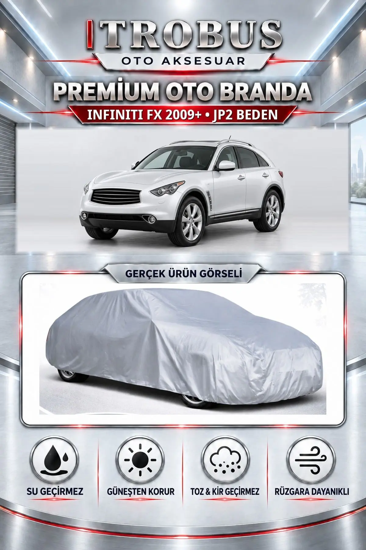 Infiniti FX 2009 ve Sonrası Uyumlu Premium Oto Branda – JP2 Beden