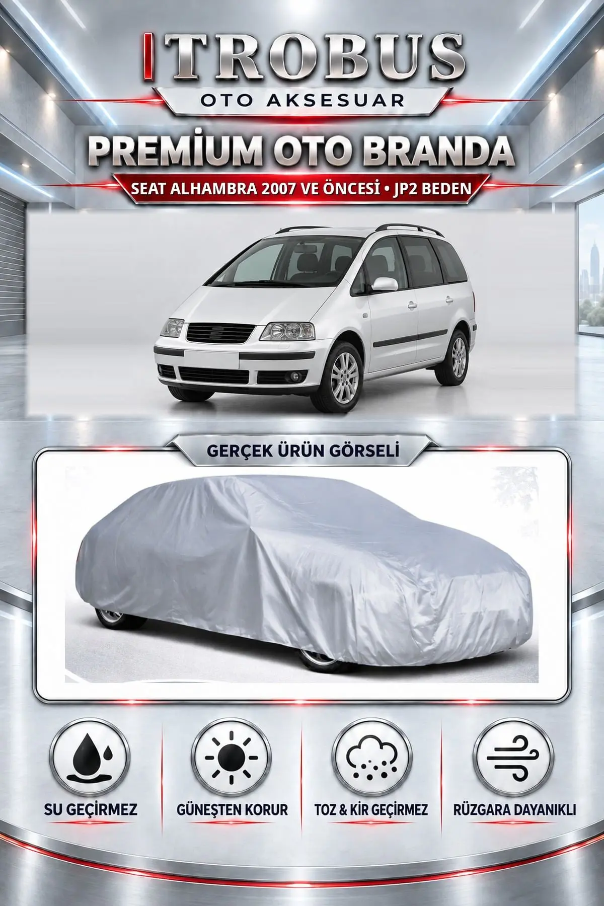 Seat Alhambra 2007 ve Öncesi Uyumlu Premium Oto Branda – JP2 Beden