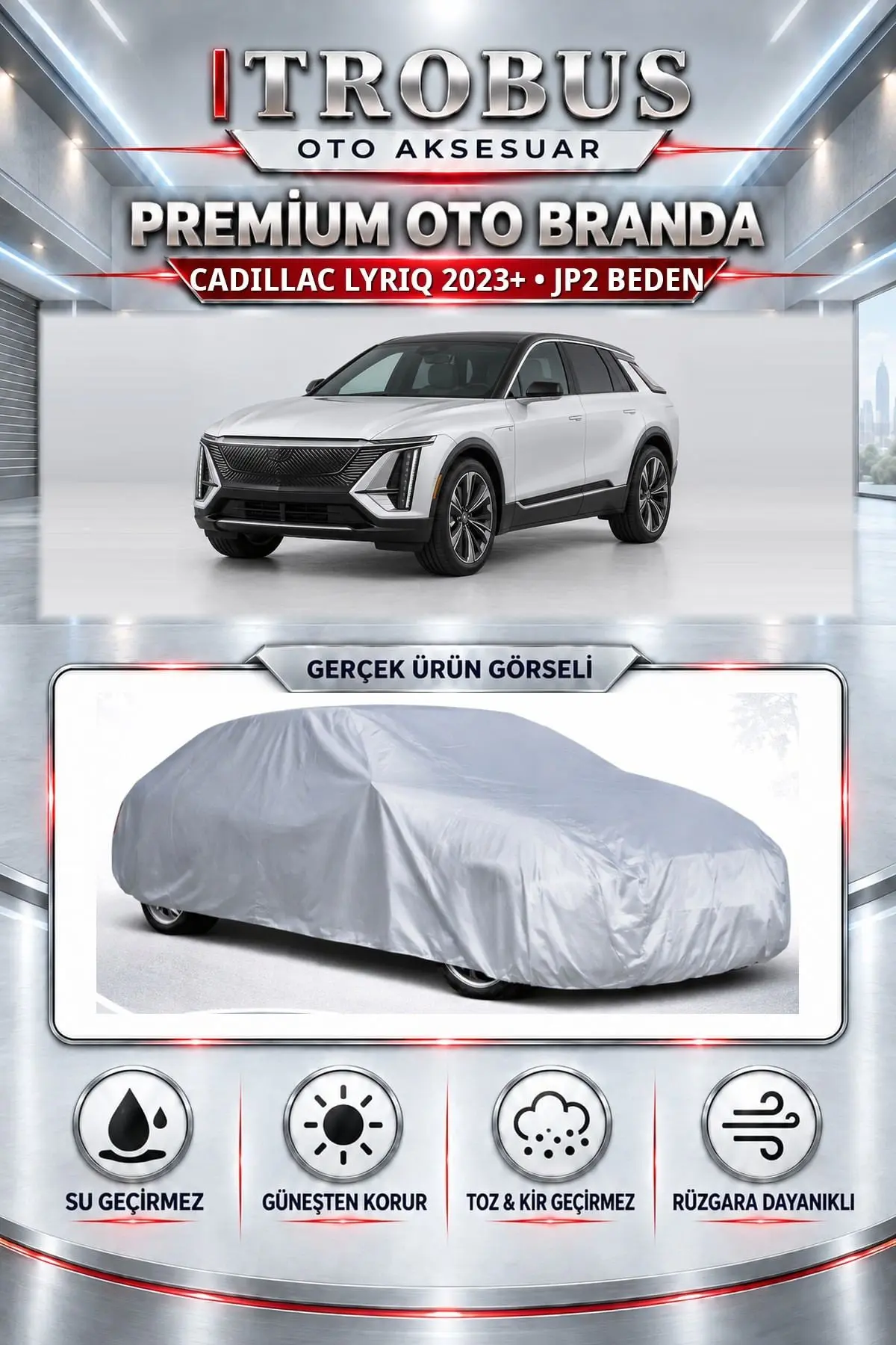 Cadillac Lyriq 2023 ve Sonrası Uyumlu Premium Oto Branda – JP2 Beden