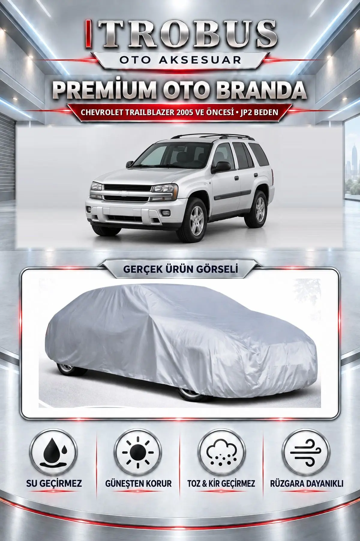 Chevrolet Trailblazer 2005 ve Öncesi Uyumlu Premium Oto Branda – JP2 Beden