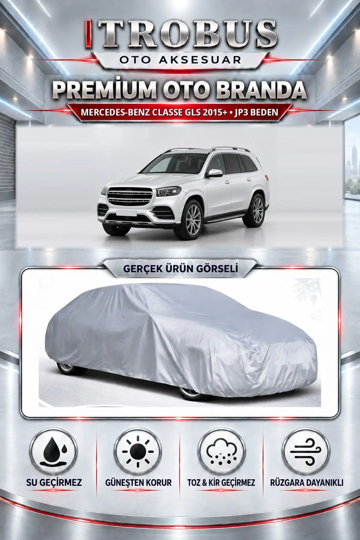 Mercedes-Benz Classe GLS 2015 ve Sonrası Uyumlu Premium Oto Branda – JP3 Beden