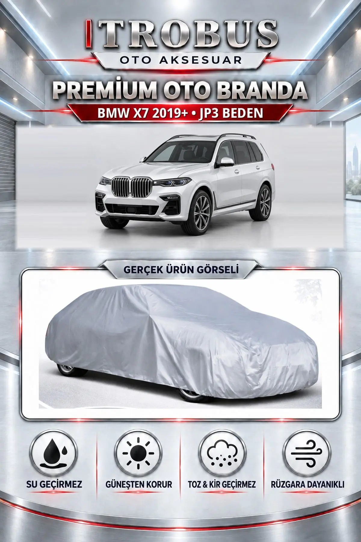 BMW X7 2019 ve Sonrası Uyumlu Premium Oto Branda – JP3 Beden