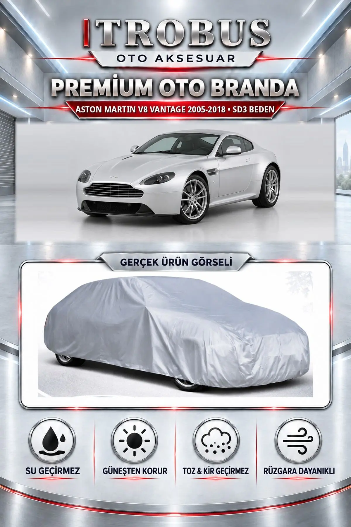 Aston Martin V8 Vantage 2005-2018 Uyumlu Premium Oto Branda – SD3 Beden