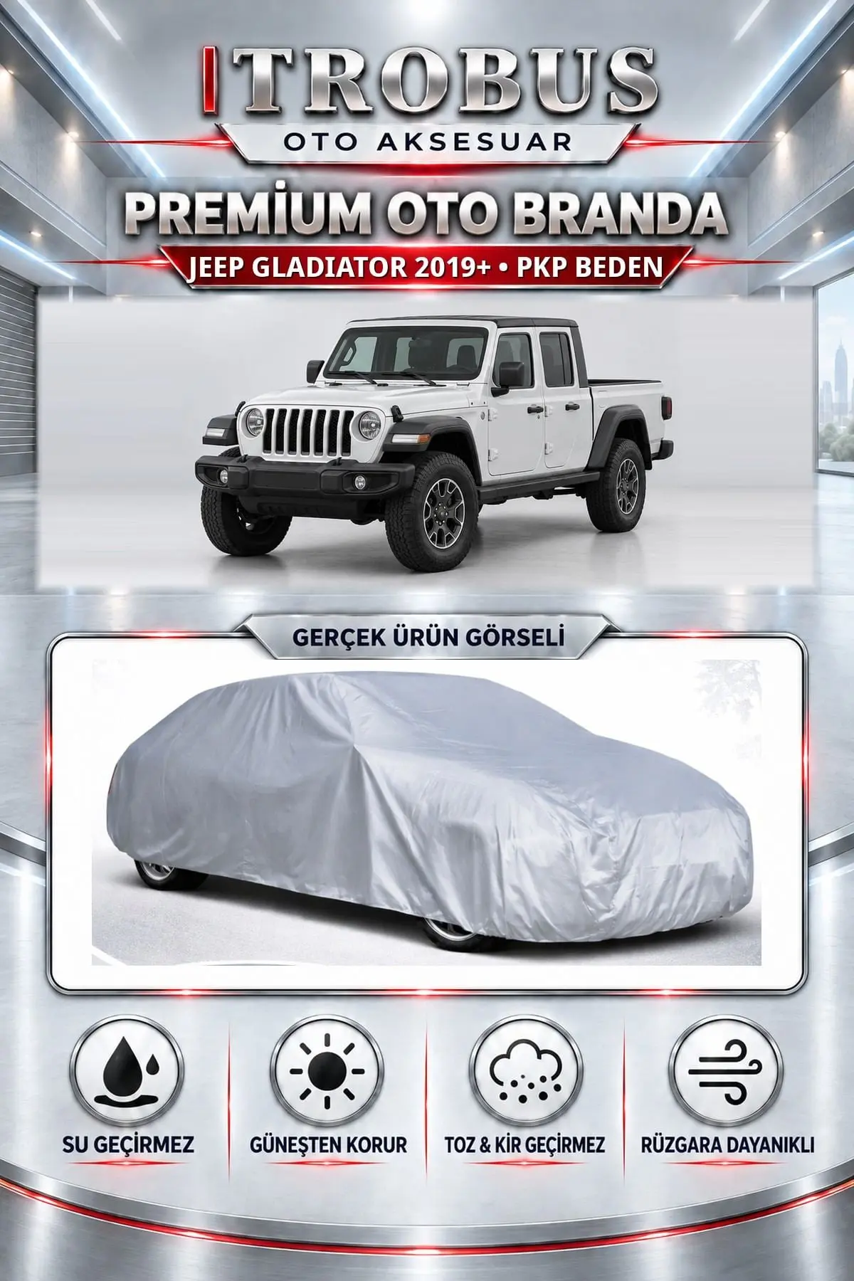 Jeep Gladiator 2019 ve Sonrası Uyumlu Premium Oto Branda – PKP Beden