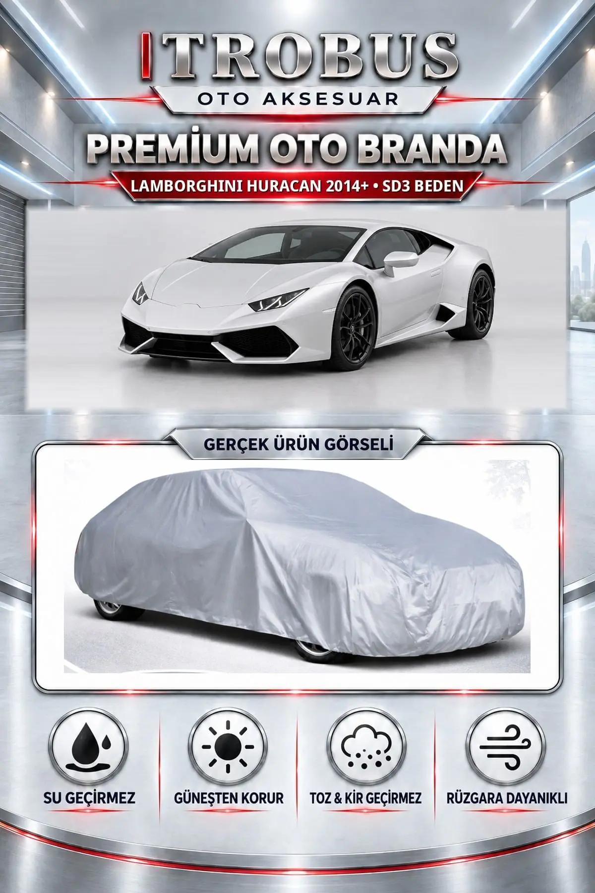 Lamborghini Huracan 2014 ve Sonrası Uyumlu Premium Oto Branda – SD3 Beden