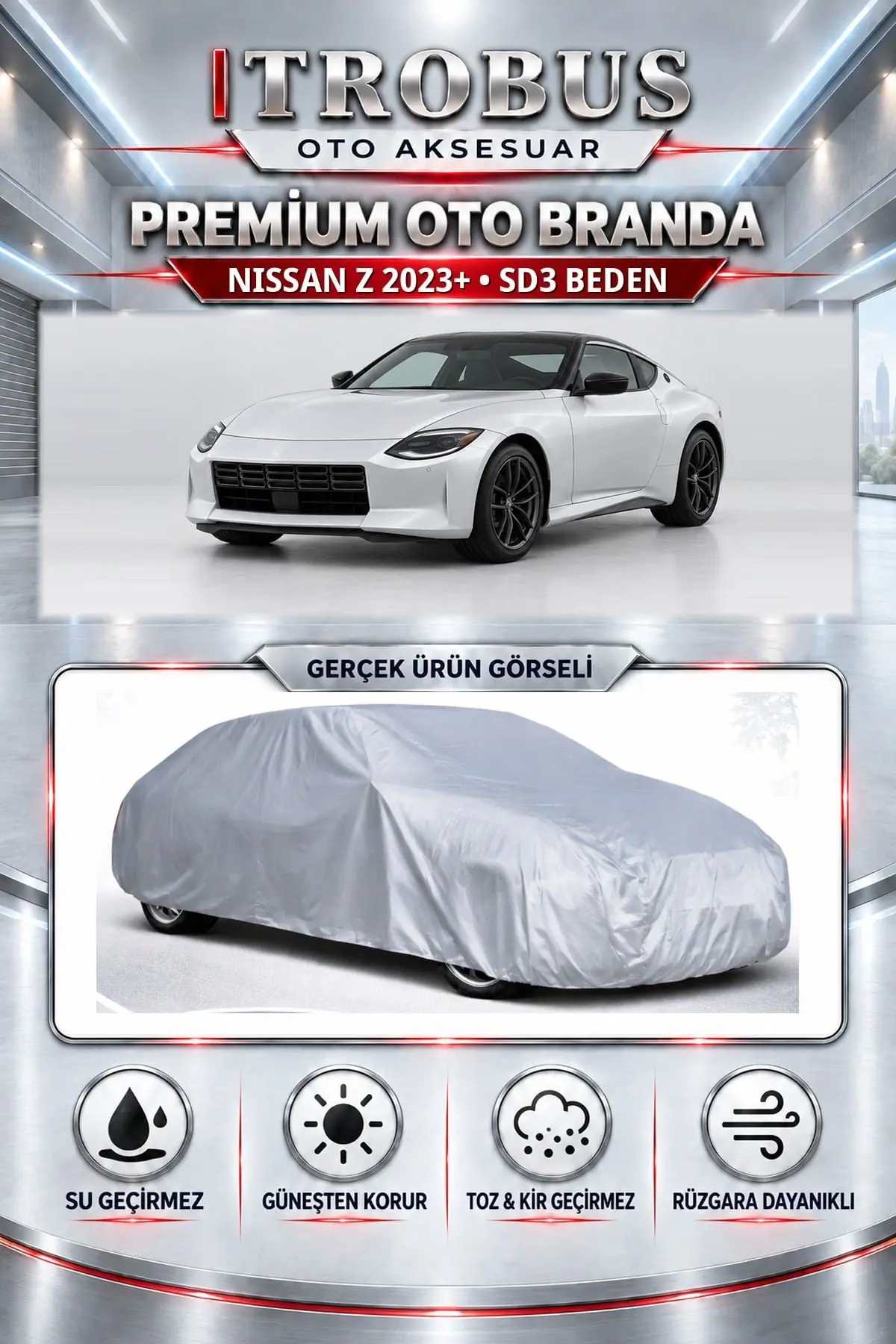 Nissan Z 2023 ve Sonrası Uyumlu Premium Oto Branda – SD3 Beden