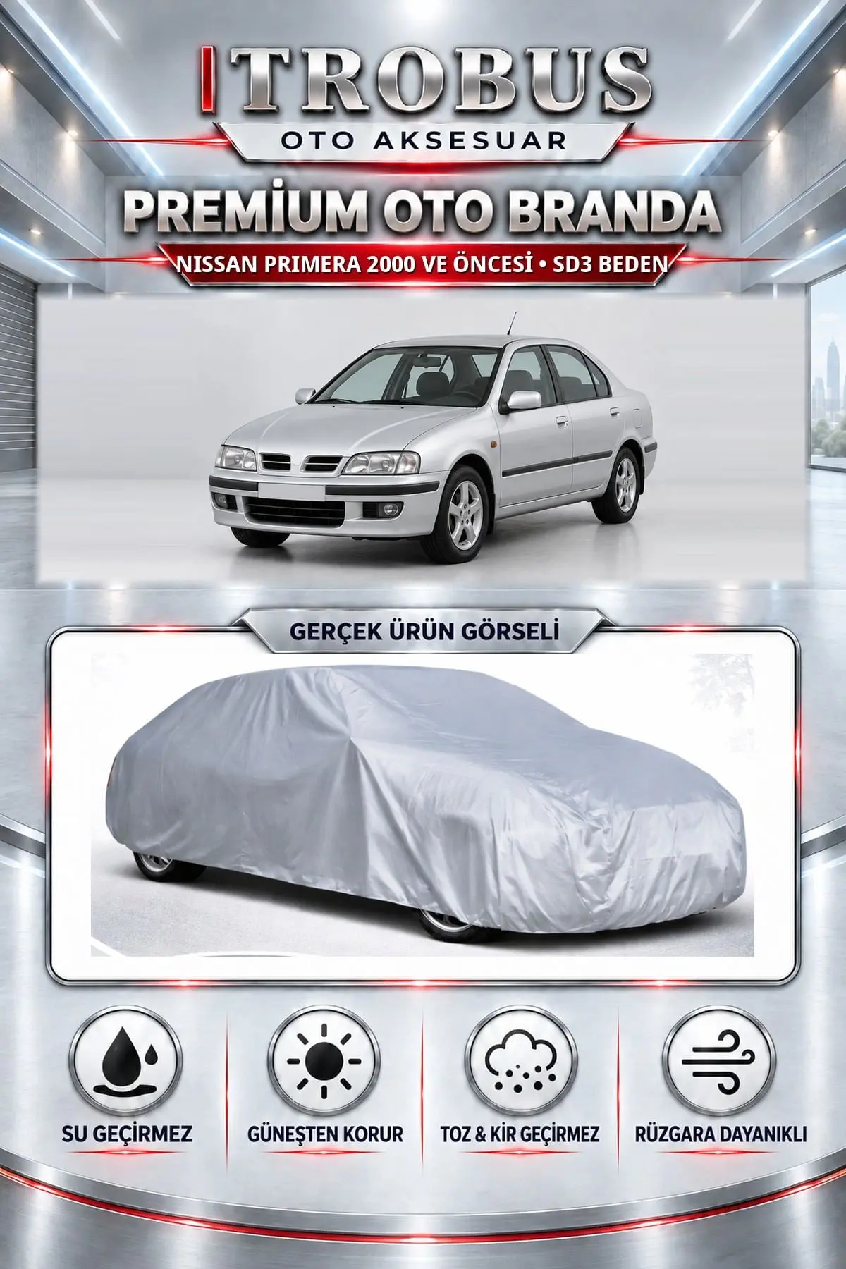 Nissan Primera 2000 ve Öncesi Uyumlu Premium Oto Branda – SD3 Beden
