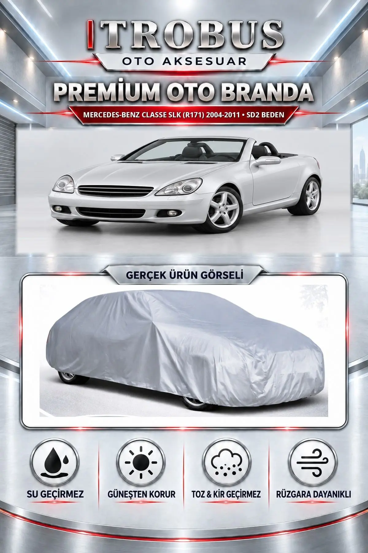 Mercedes-Benz Classe SLK (R171) 2004-2011 Uyumlu Premium Oto Branda – SD2 Beden