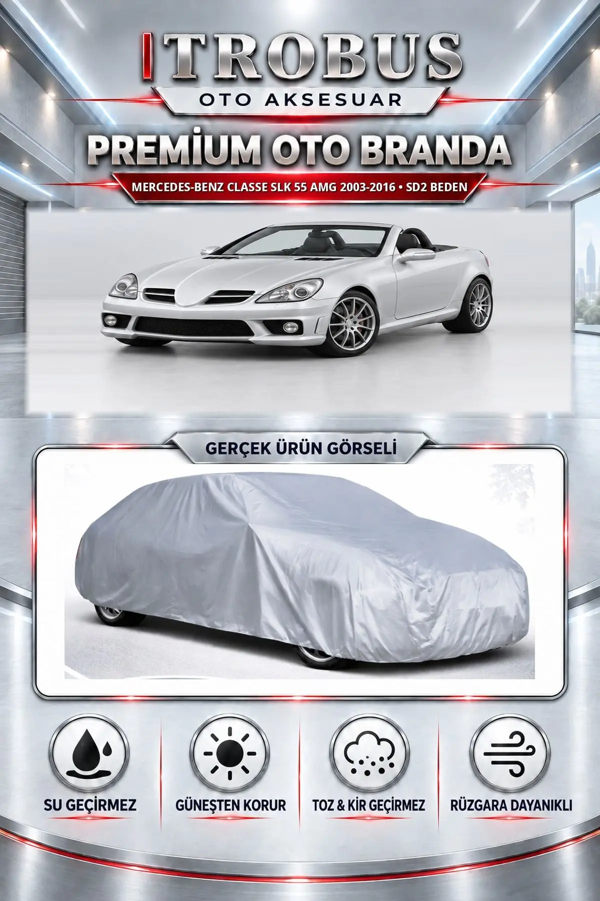 Mercedes-Benz Classe SLK 55 AMG 2003-2016 Uyumlu Premium Oto Branda – SD2 Beden