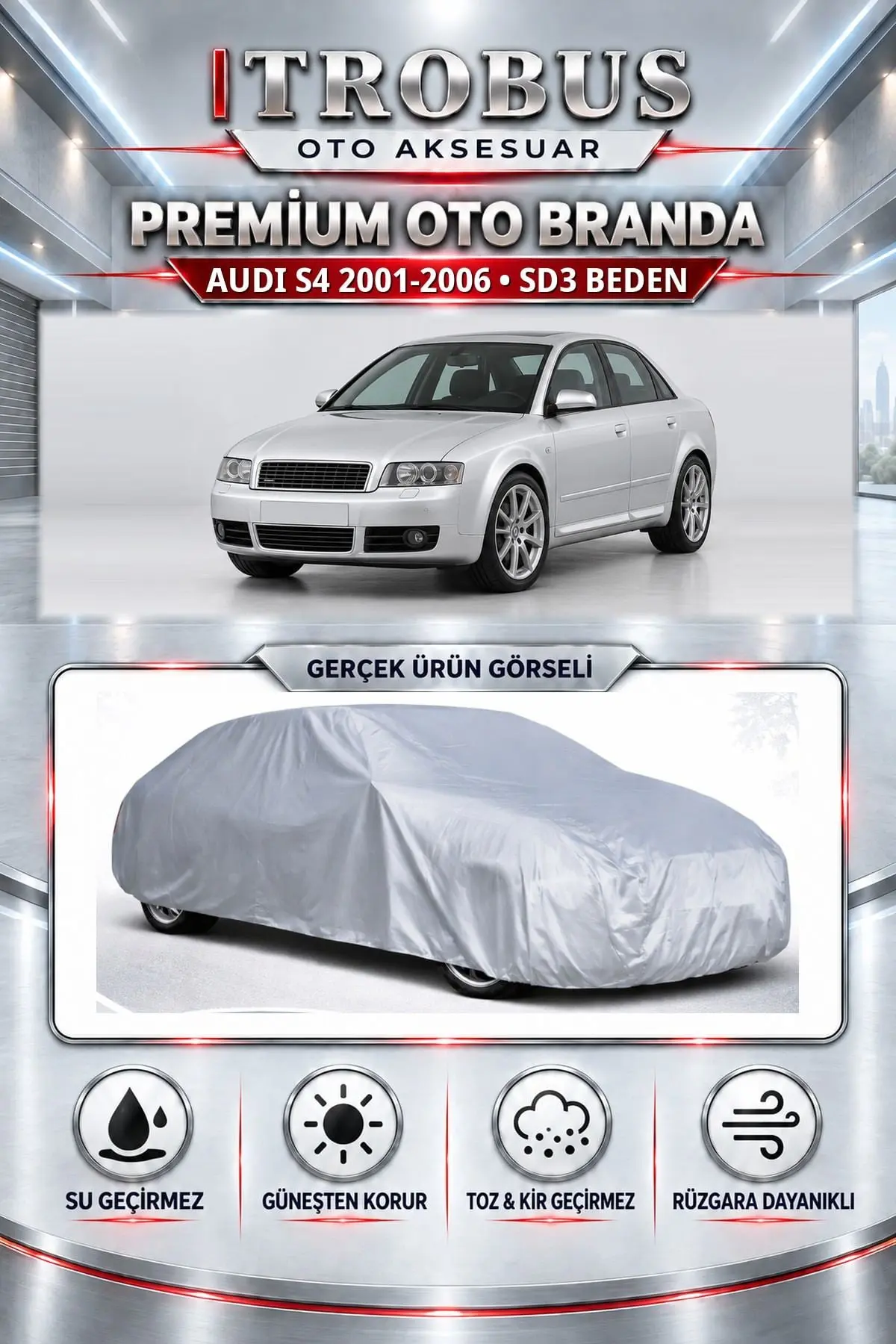 Audi S4 2001-2006 Uyumlu Premium Oto Branda – SD3 Beden
