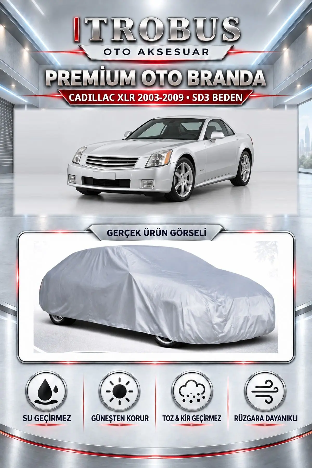 Cadillac XLR 2003-2009 Uyumlu Premium Oto Branda – SD3 Beden