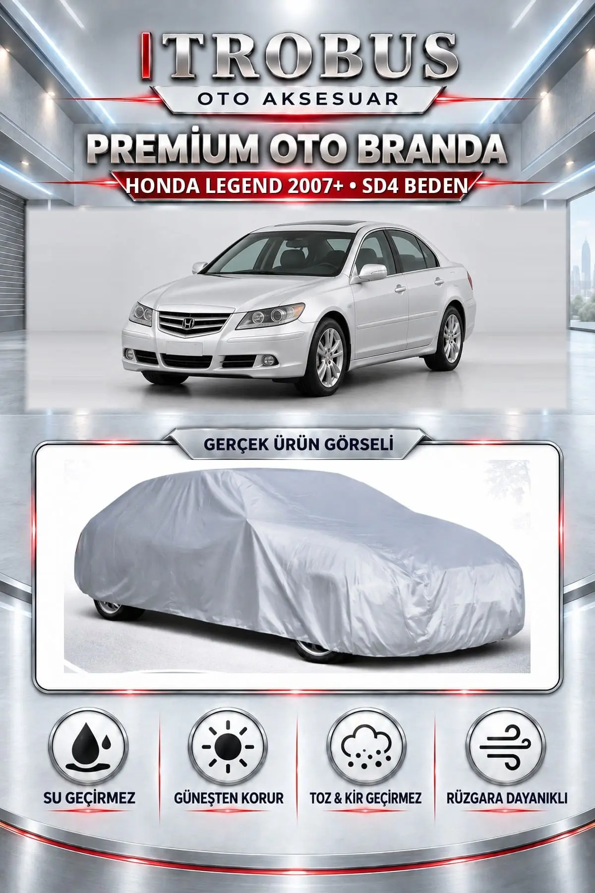 Honda Legend 2007 ve Sonrası Uyumlu Premium Oto Branda – SD4 Beden