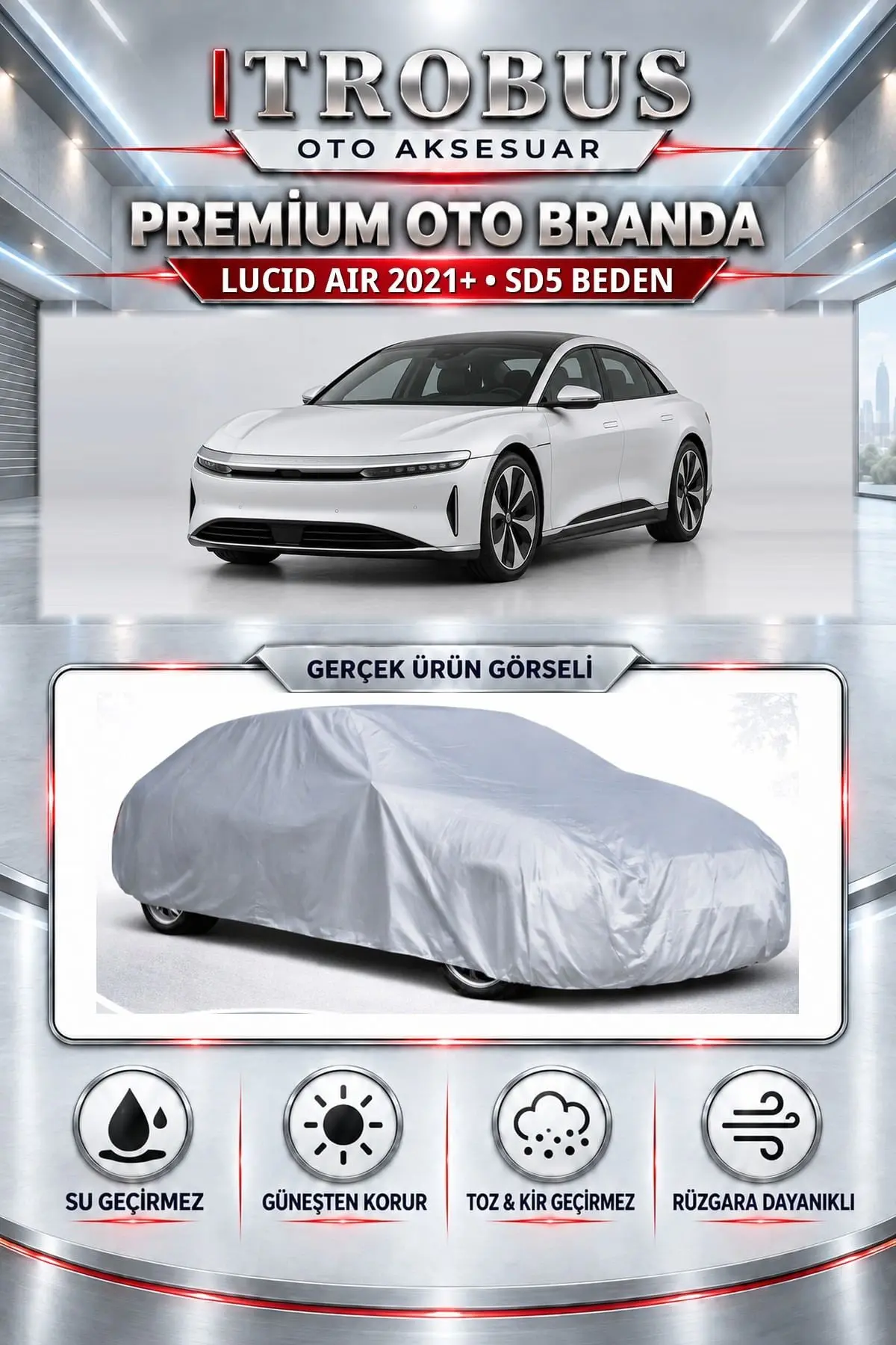 Lucid AIR 2021 ve Sonrası Uyumlu Premium Oto Branda – SD5 Beden