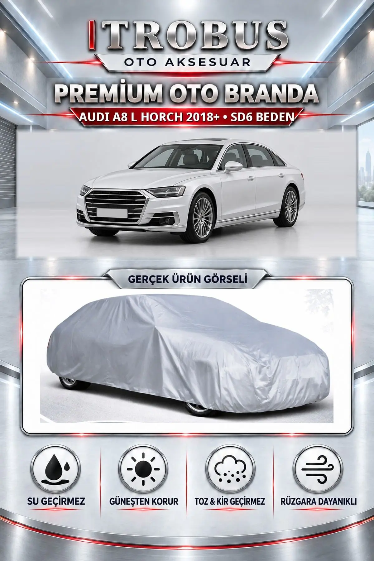 Audi A8 L Horch 2018 ve Sonrası Uyumlu Premium Oto Branda – SD6 Beden