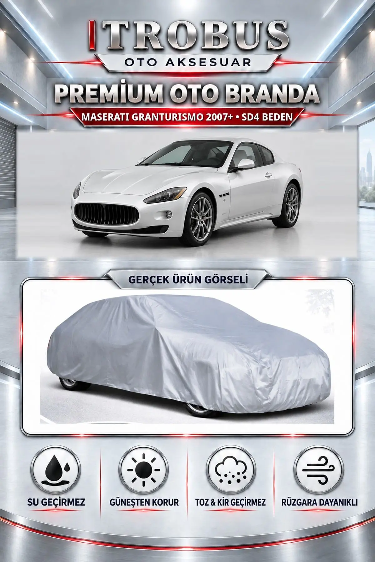 Maserati Granturismo 2007 ve Sonrası Uyumlu Premium Oto Branda – SD4 Beden