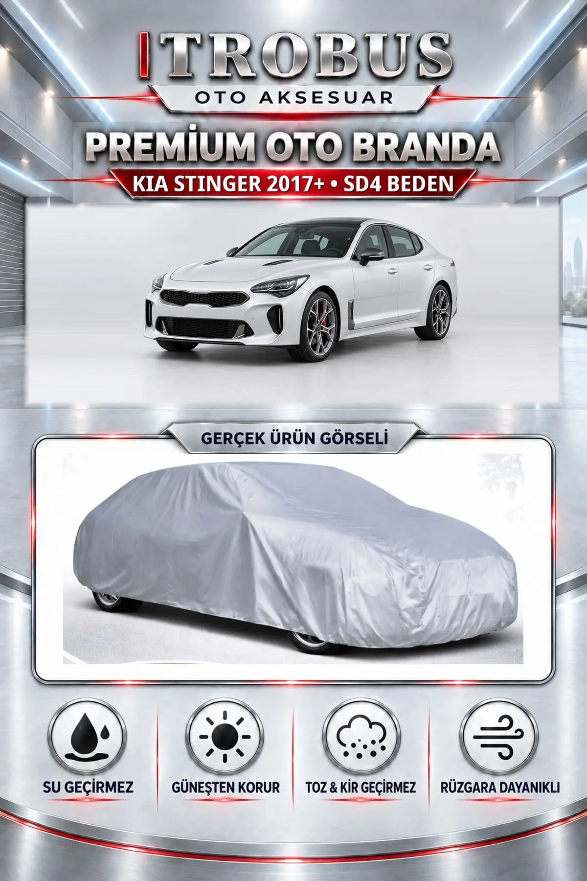 KIA Stinger 2017 ve Sonrası Uyumlu Premium Oto Branda – SD4 Beden