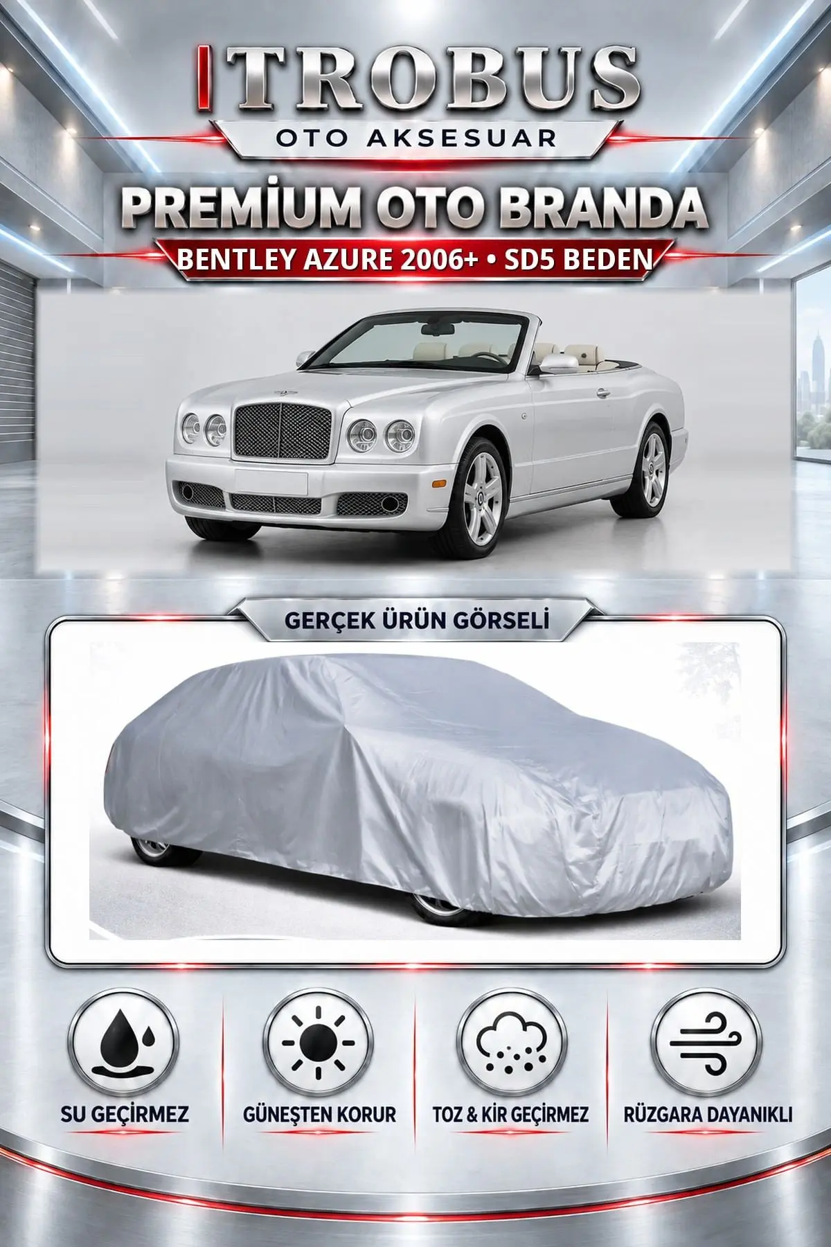 Bentley Azure 2006 ve Sonrası Uyumlu Premium Oto Branda – SD5 Beden
