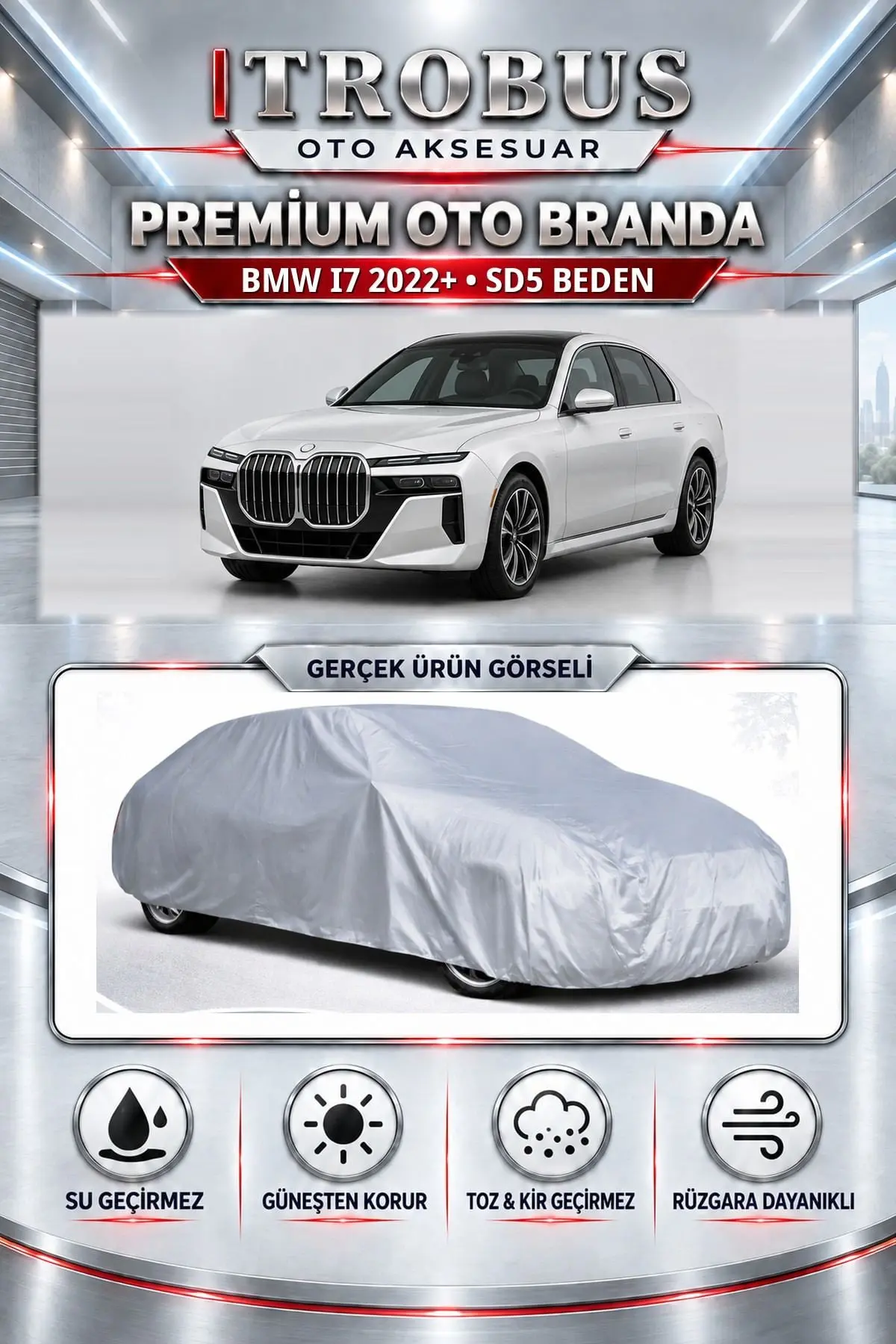 BMW i7 2022 ve Sonrası Uyumlu Premium Oto Branda – SD5 Beden
