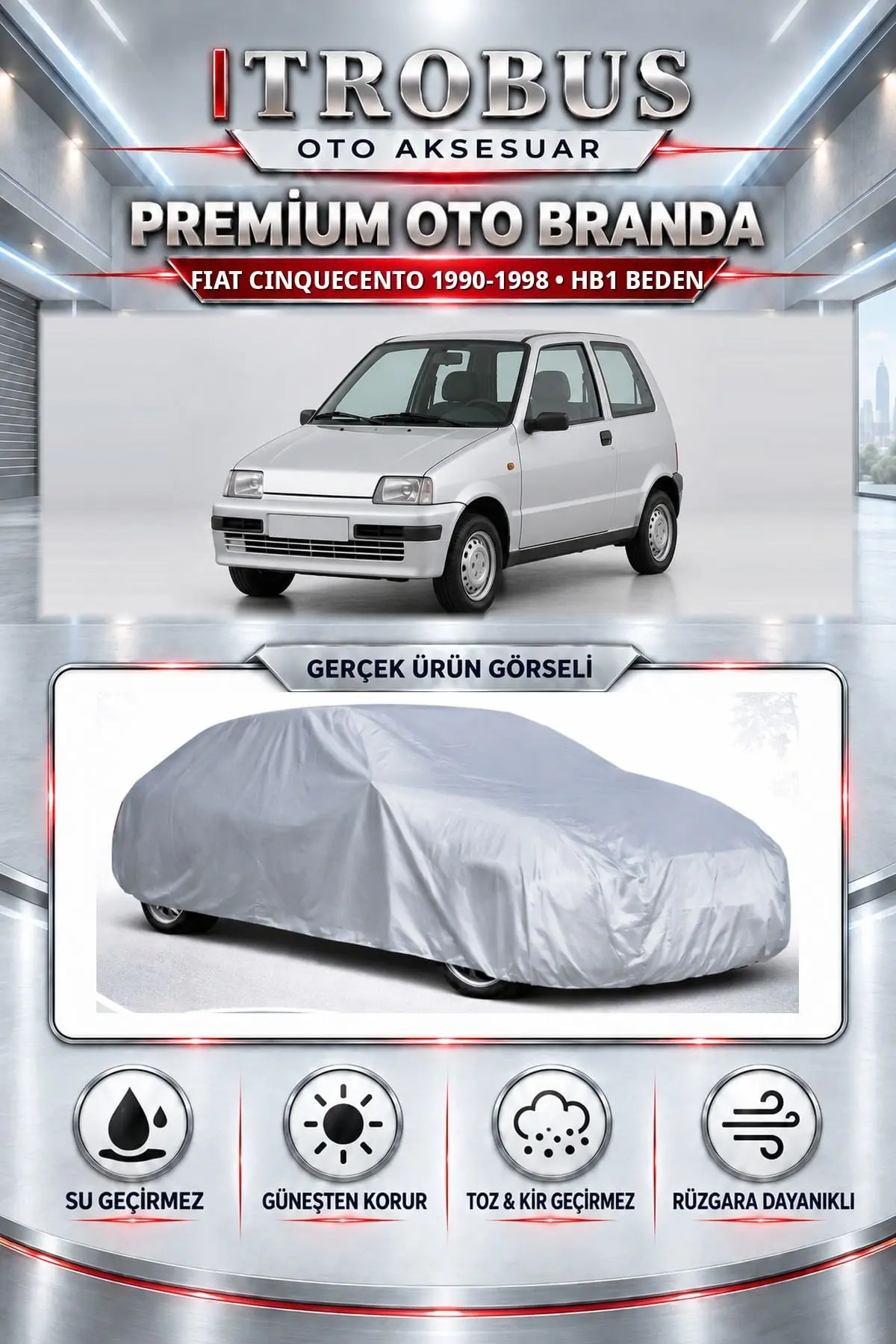 Fiat Cinquecento 1990-1998 Uyumlu Premium Oto Branda – HB1 Beden