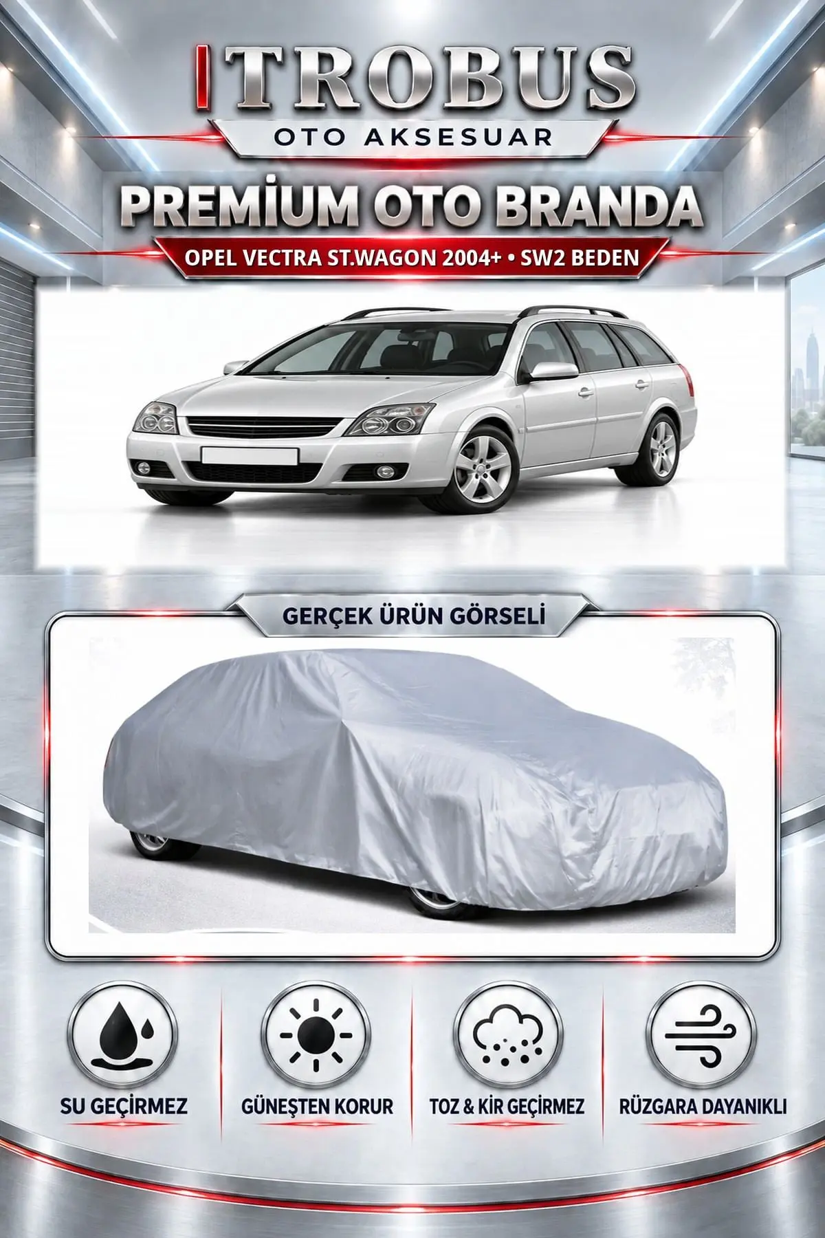 Opel Vectra St.wagon 2004 ve Sonrası Uyumlu Premium Oto Branda – SW2 Beden