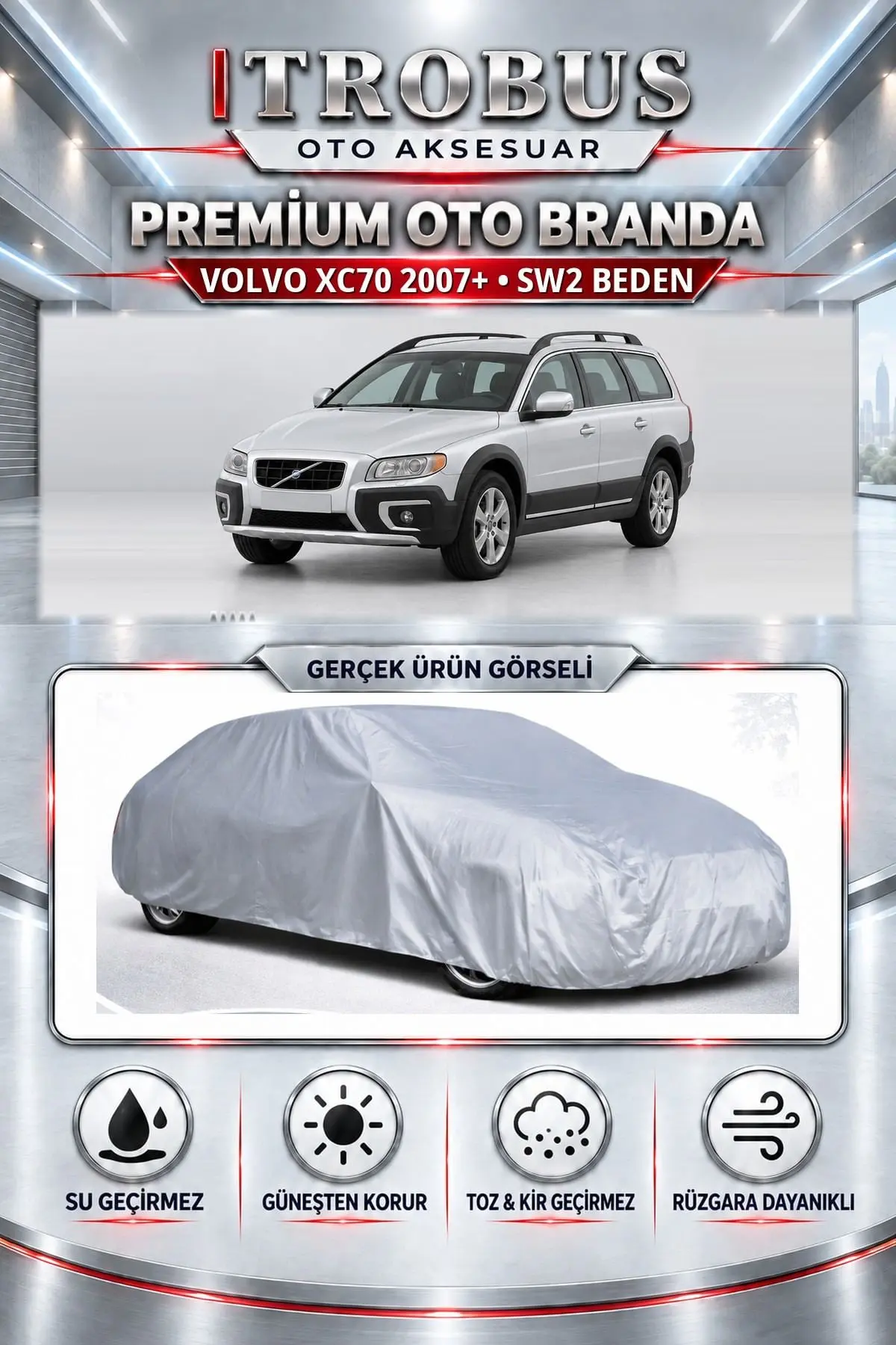 Volvo XC70 2007 ve Sonrası Uyumlu Premium Oto Branda – SW2 Beden