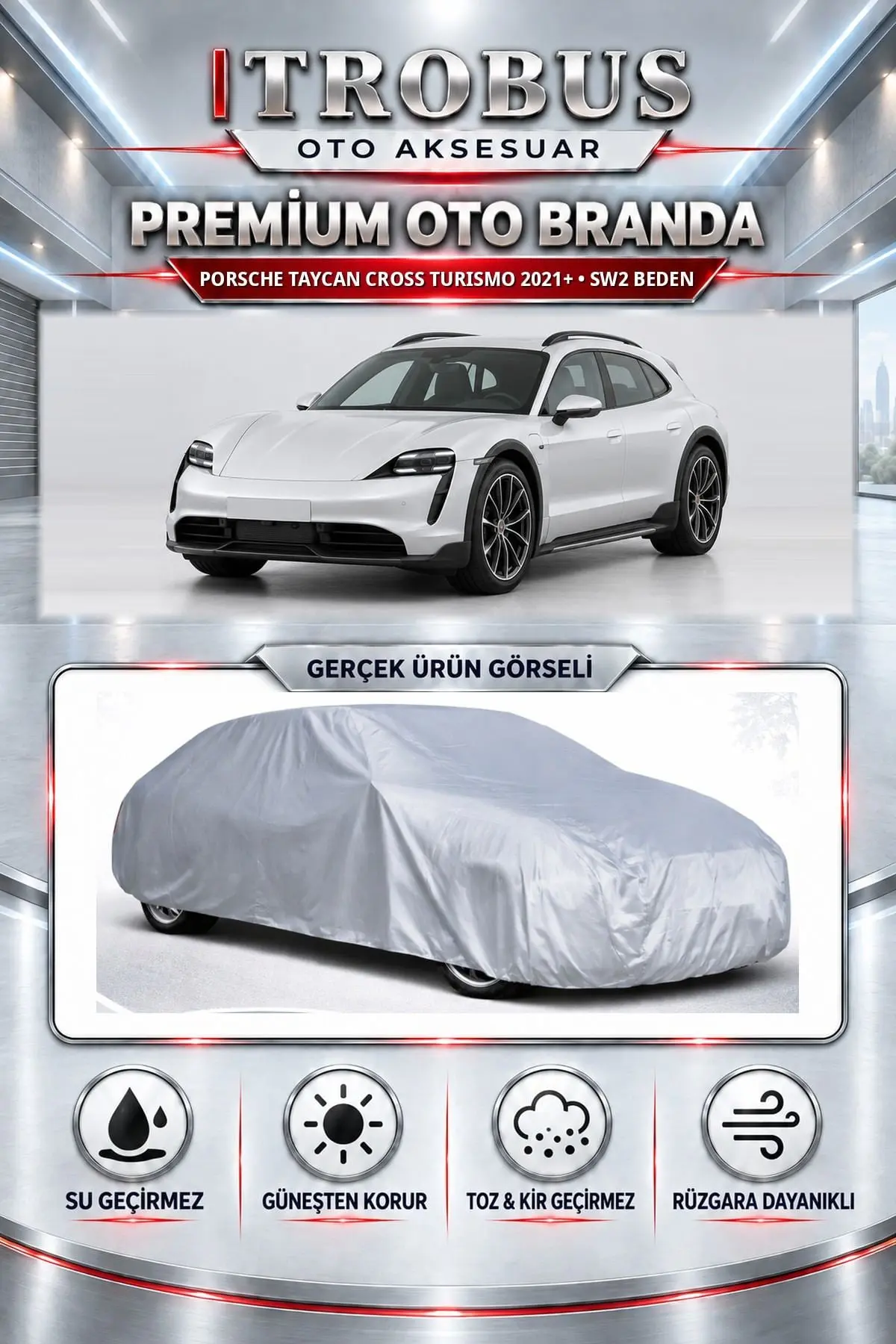 Porsche Taycan Cross Turismo 2021 ve Sonrası Uyumlu Premium Oto Branda – SW2 Beden