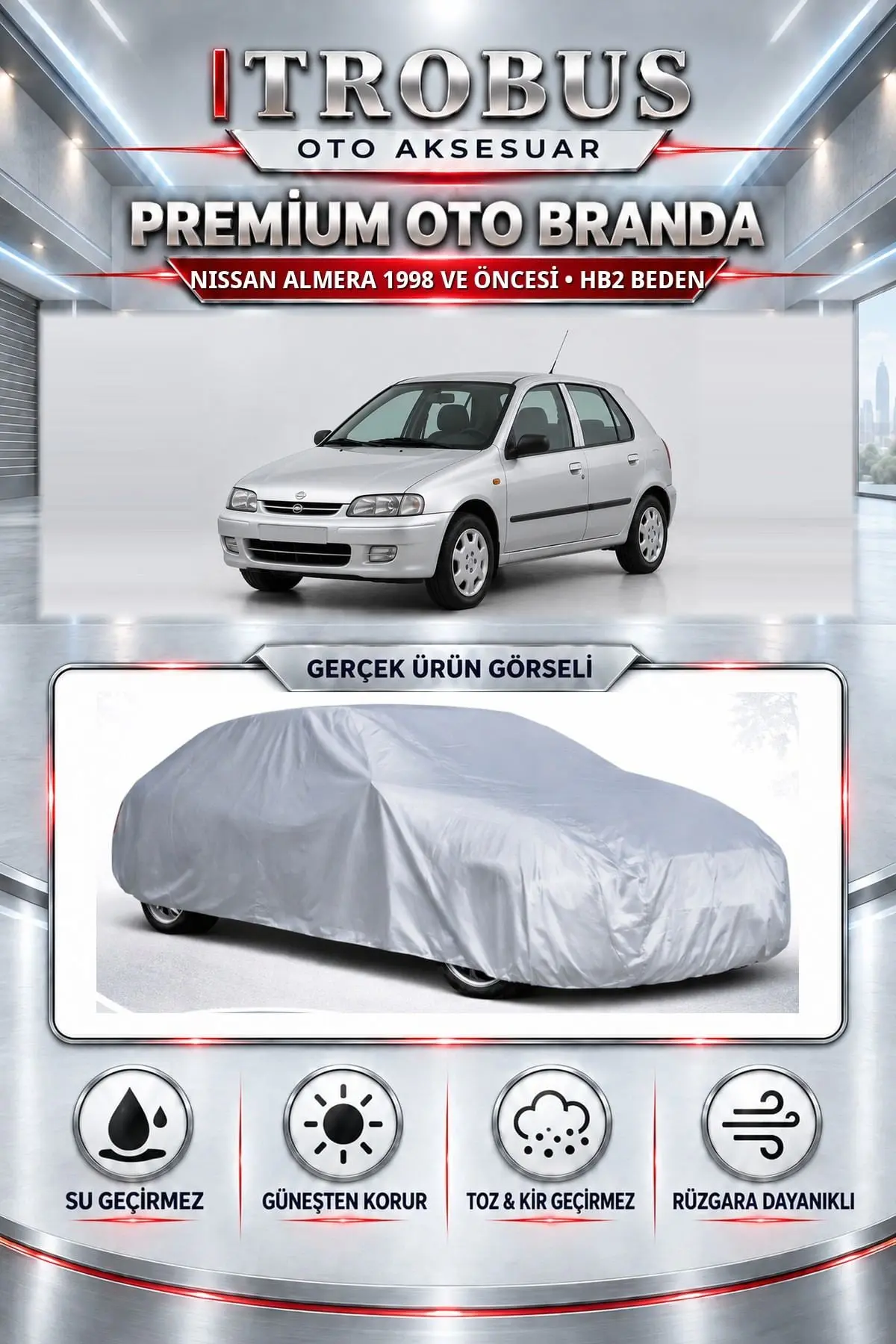 Nissan Almera 1998 ve Öncesi Uyumlu Premium Oto Branda – HB2 Beden