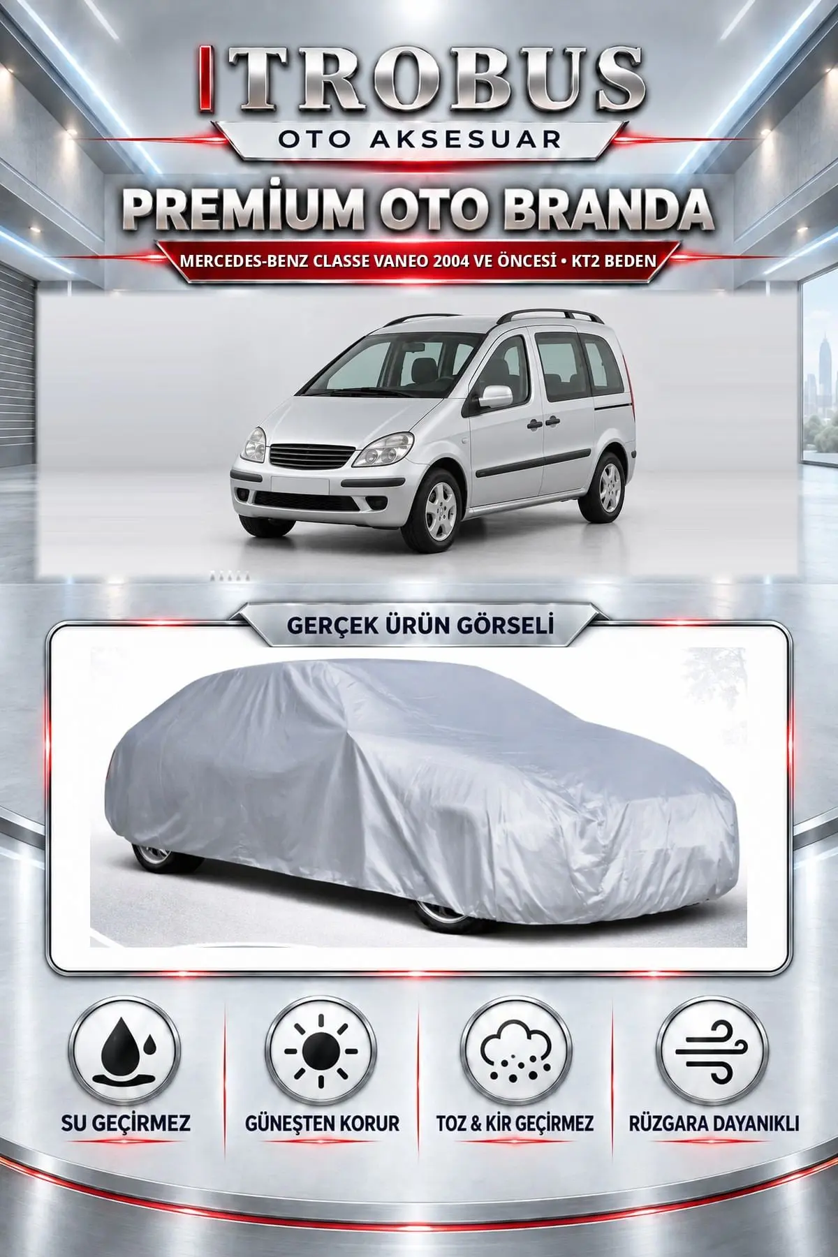 Mercedes-Benz Classe Vaneo 2004 ve Öncesi Uyumlu Premium Oto Branda – KT2 Beden
